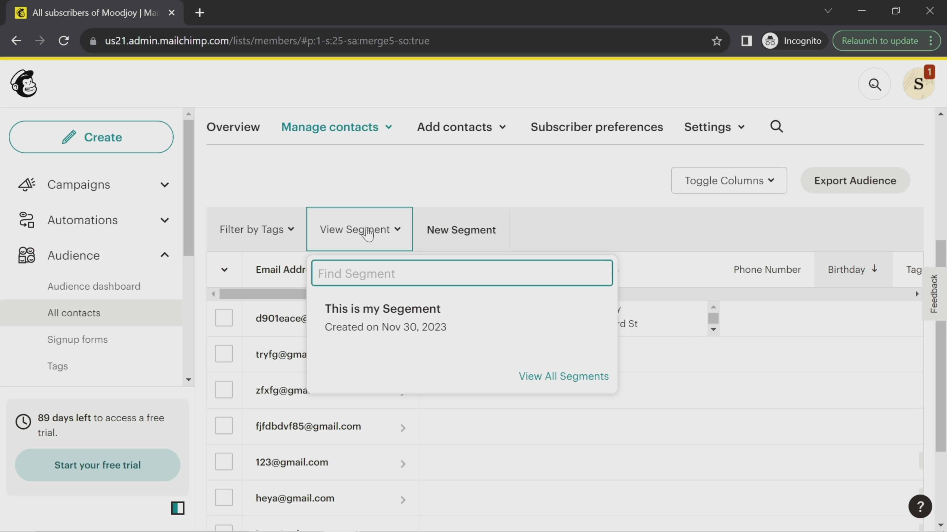 CRM screenshot