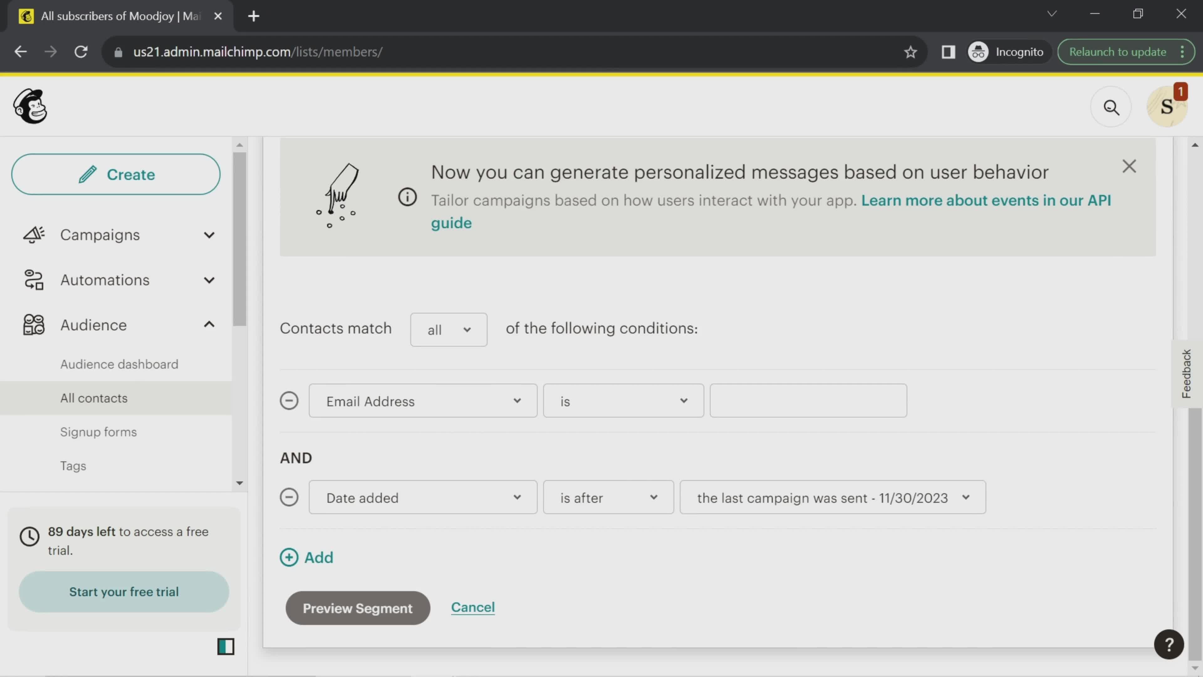 CRM screenshot