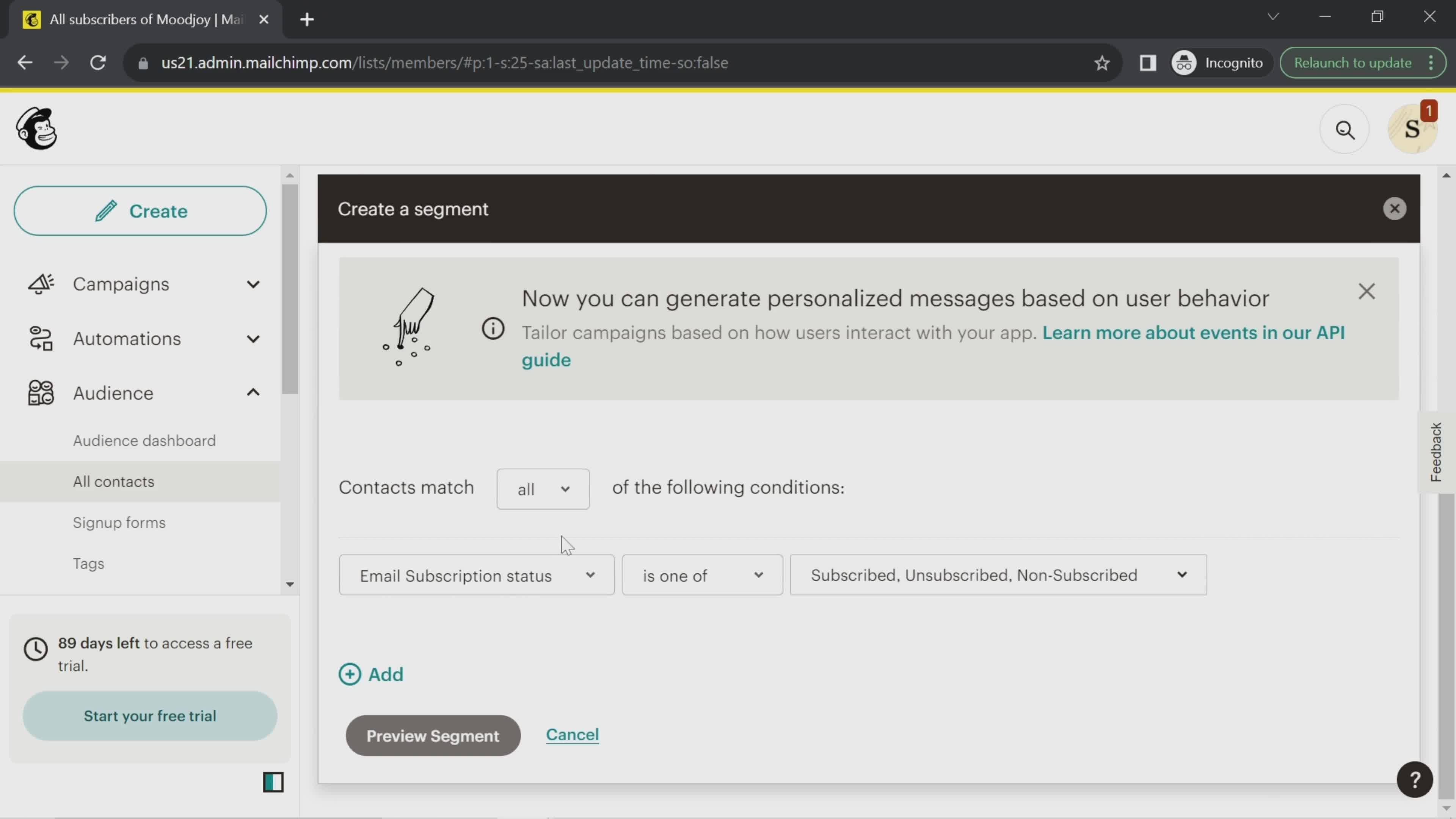 CRM screenshot