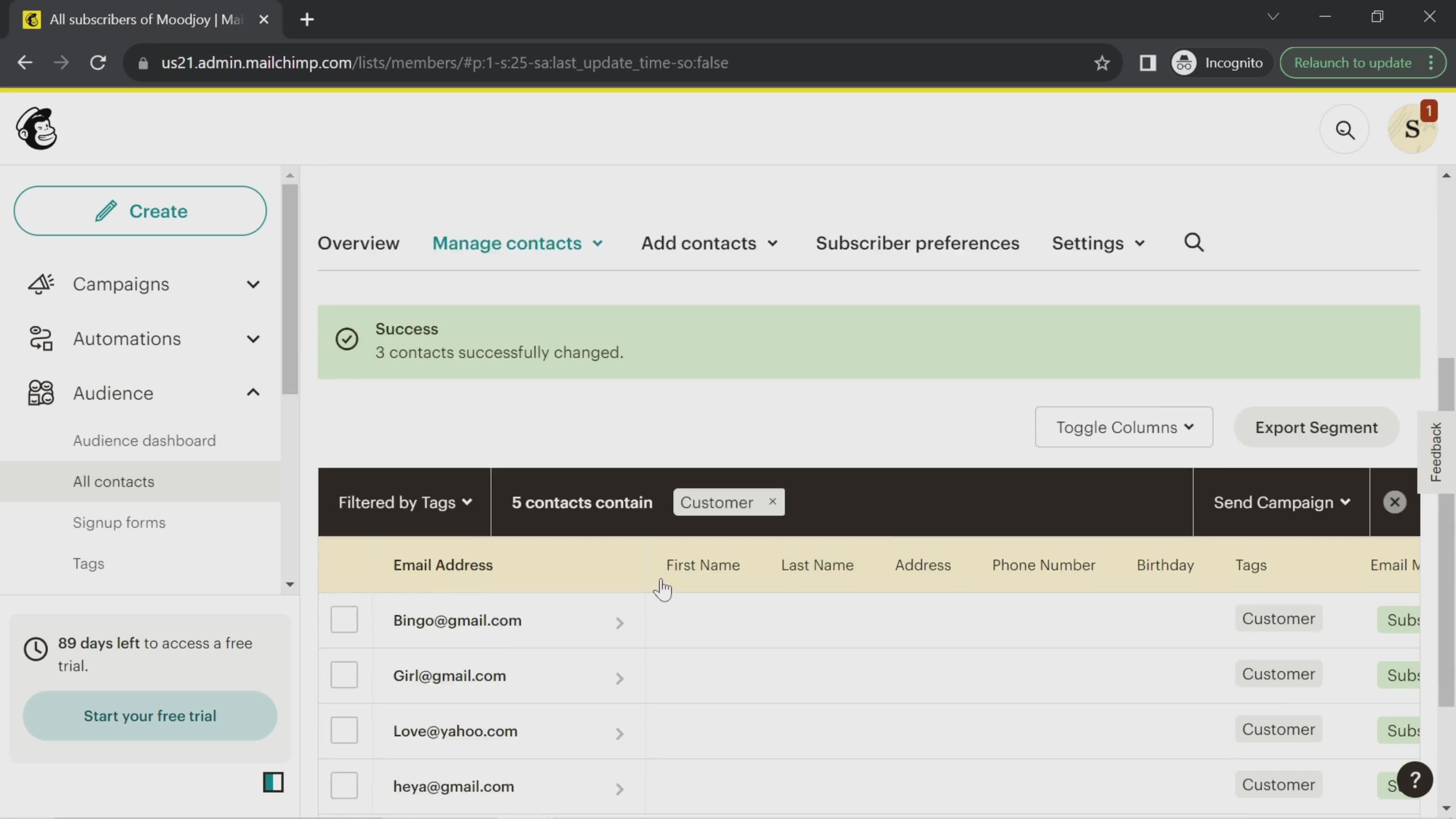 CRM screenshot