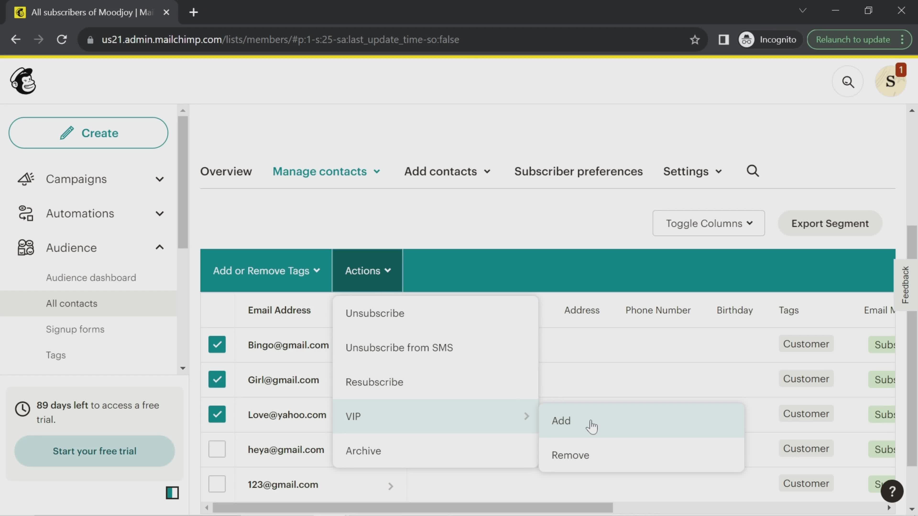 CRM screenshot