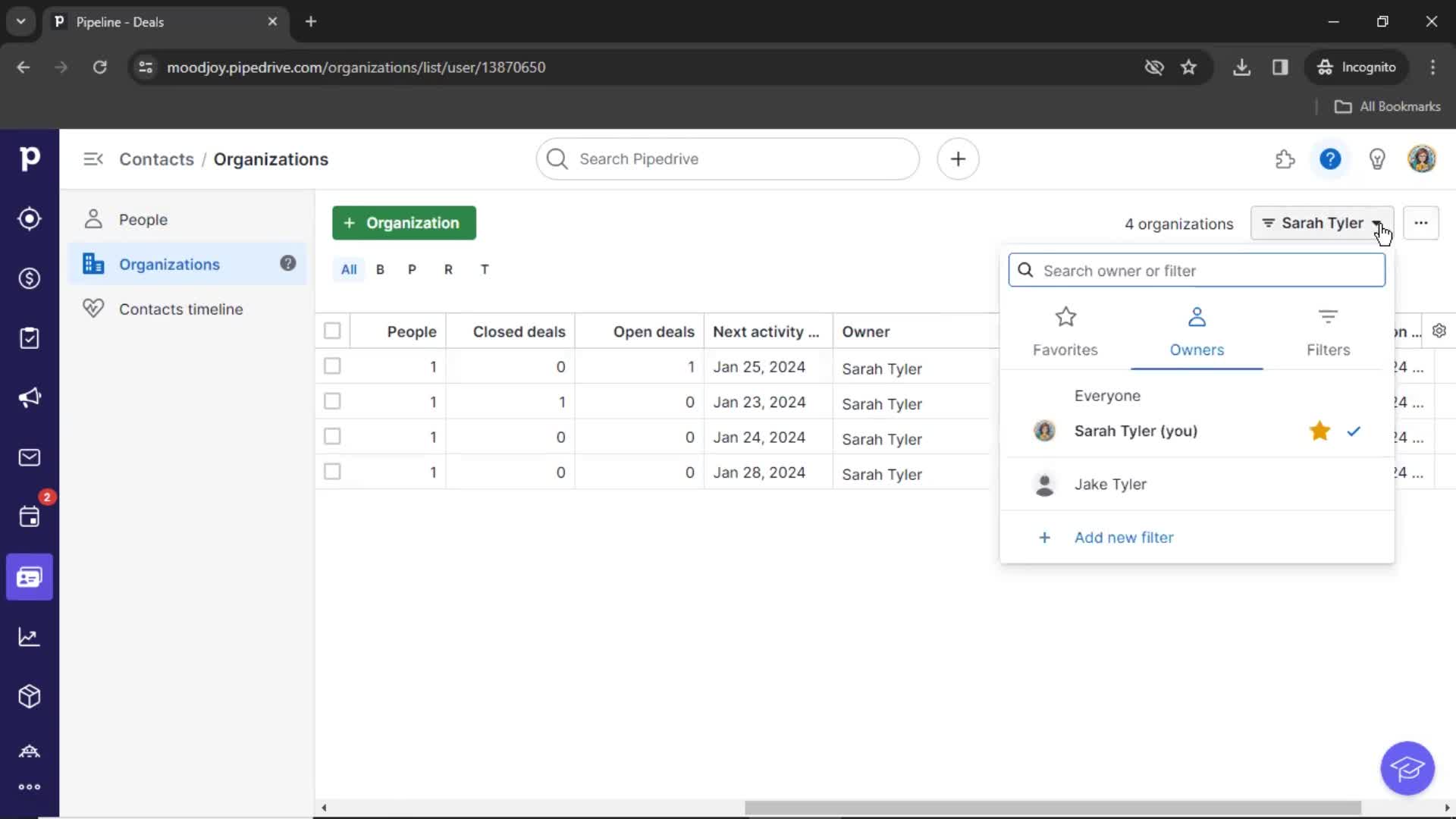 CRM screenshot