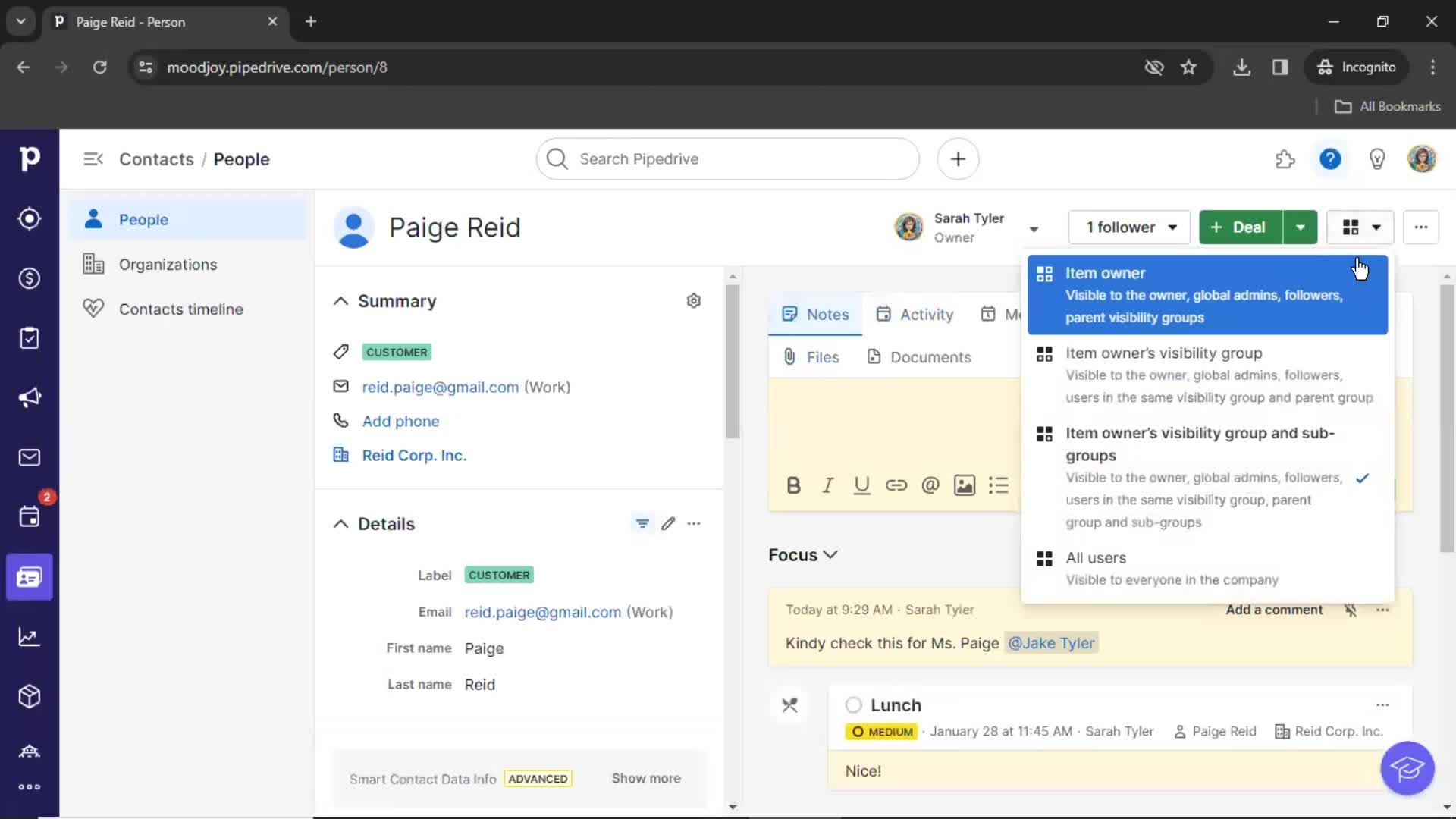 CRM screenshot