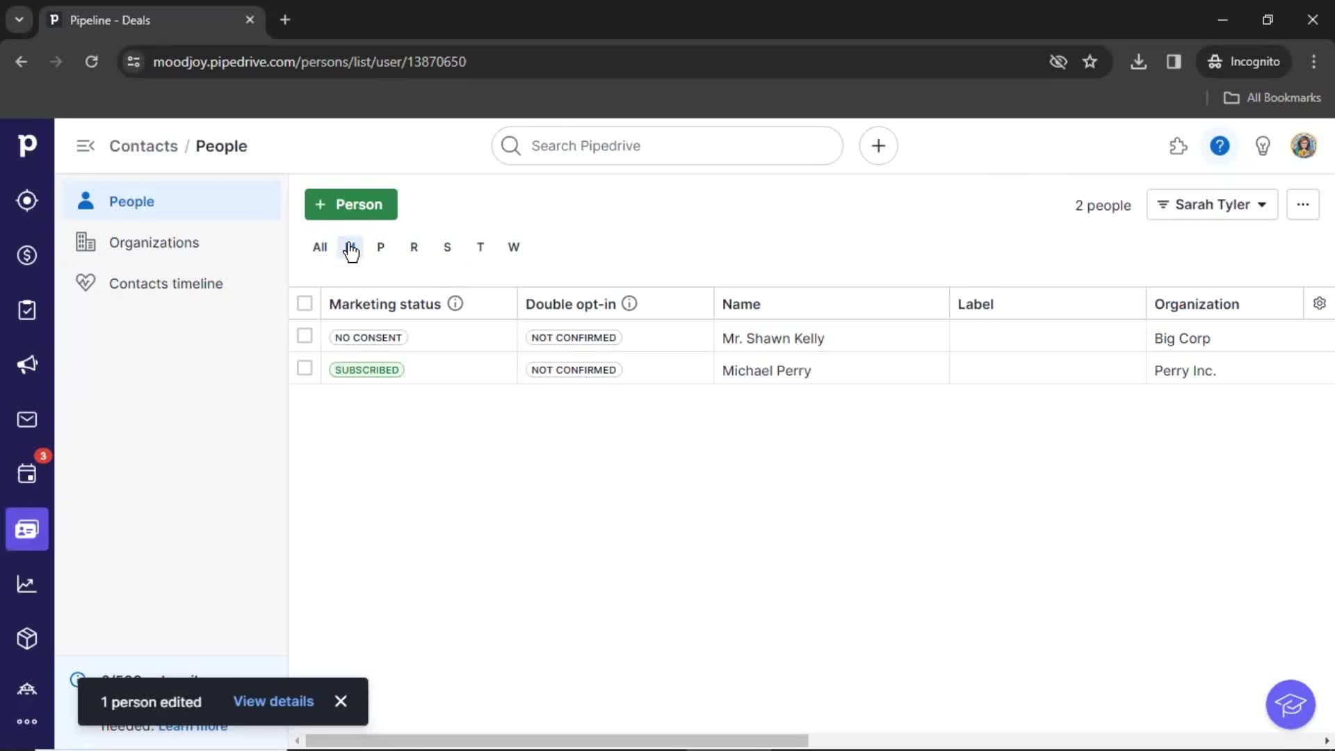 CRM screenshot