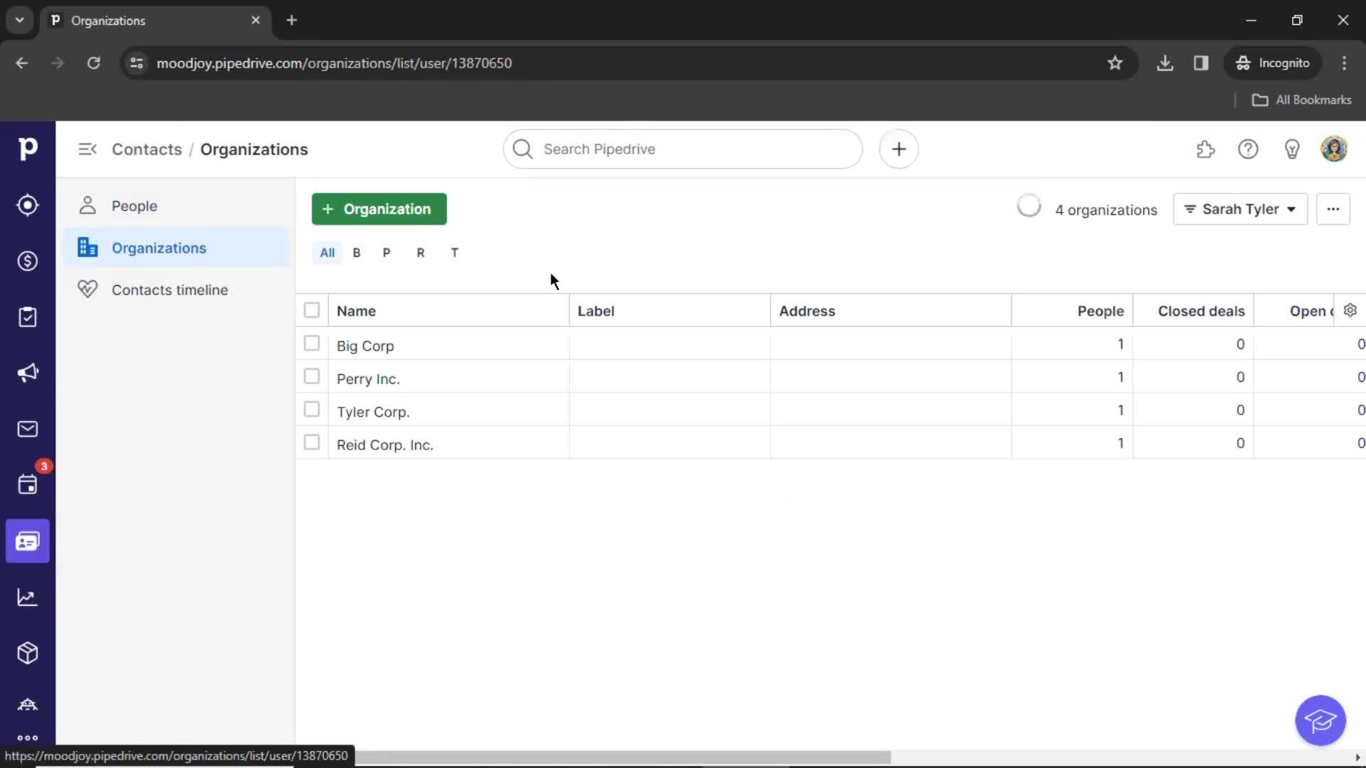 CRM screenshot