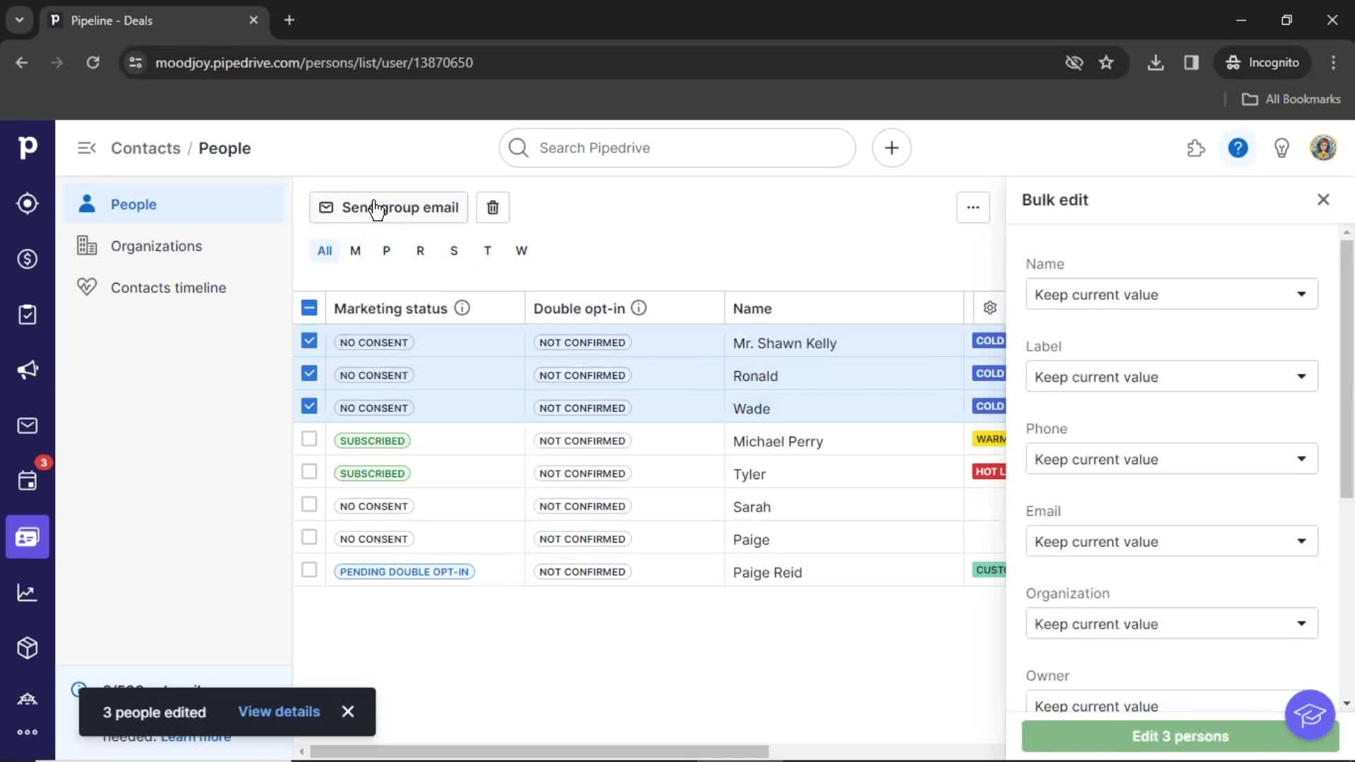 CRM screenshot