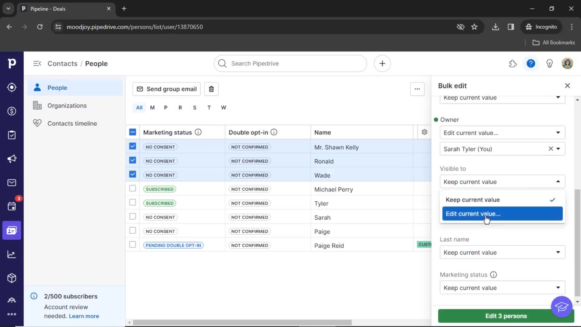 CRM screenshot