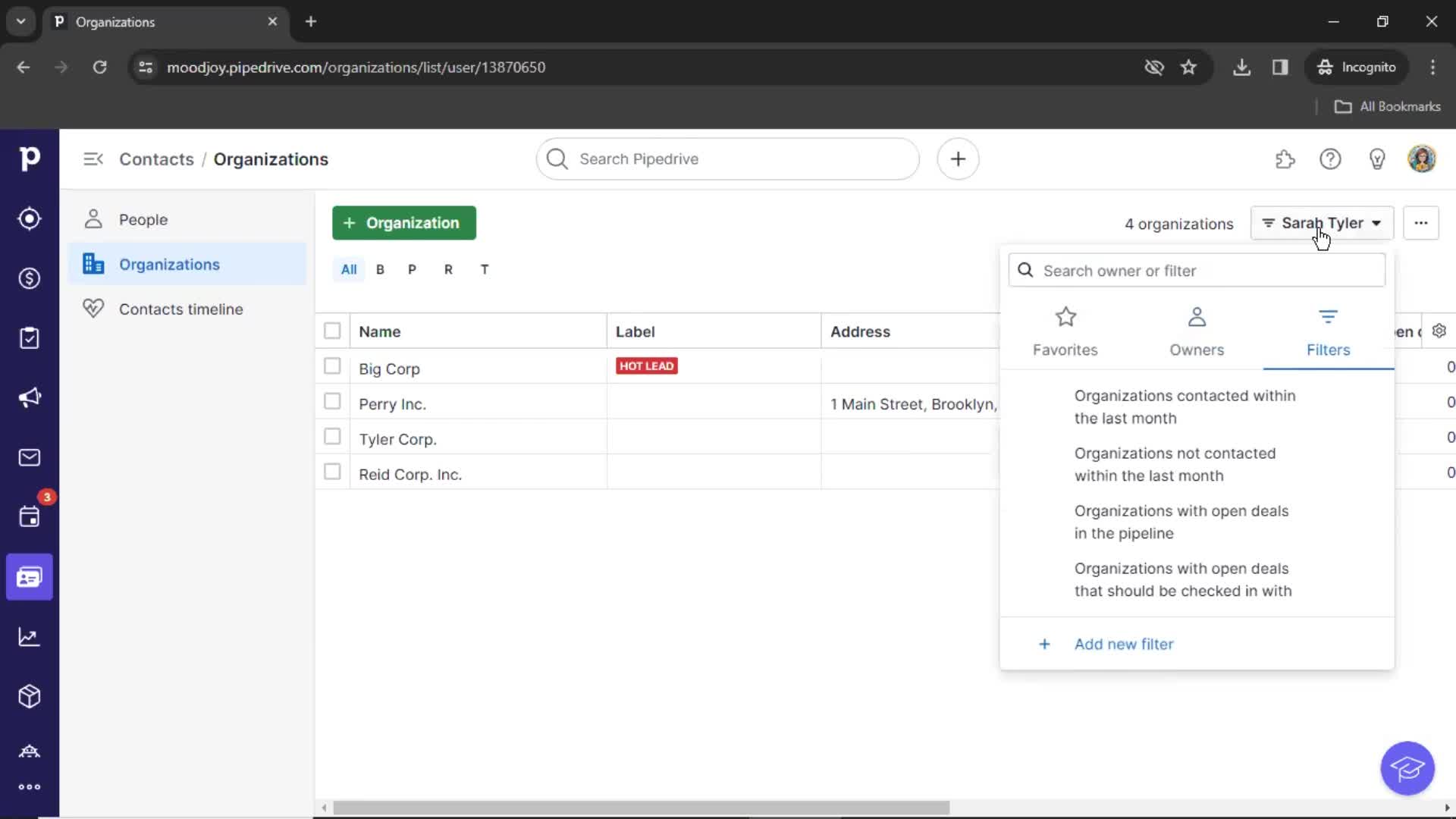 CRM screenshot