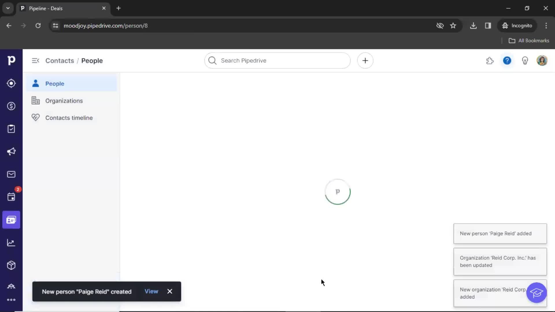 CRM screenshot