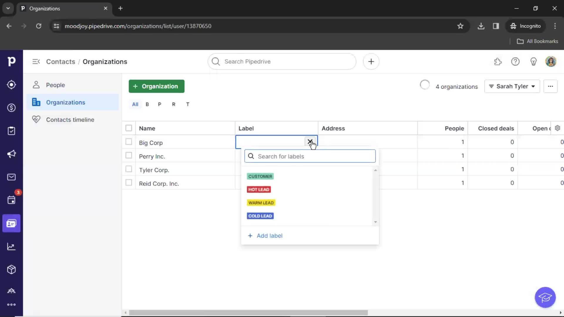 CRM screenshot