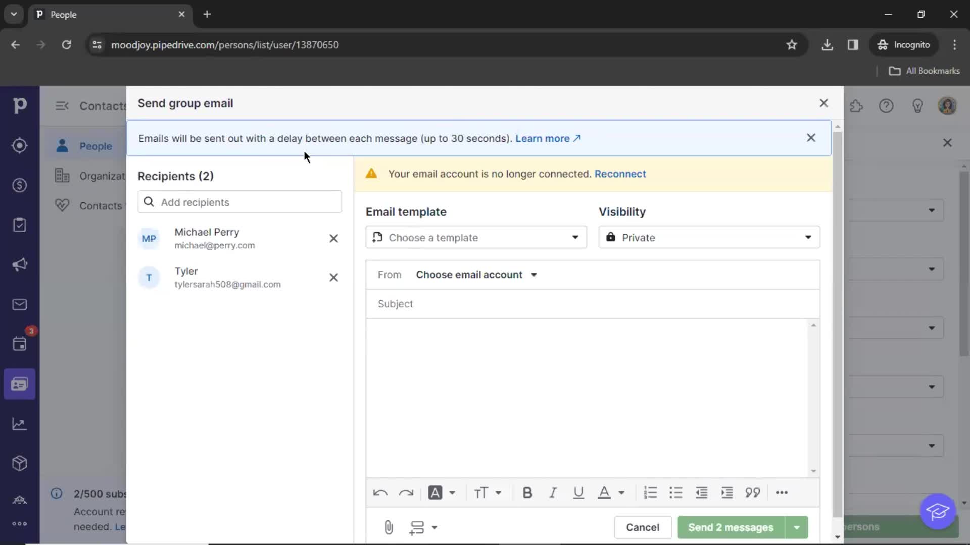 CRM screenshot