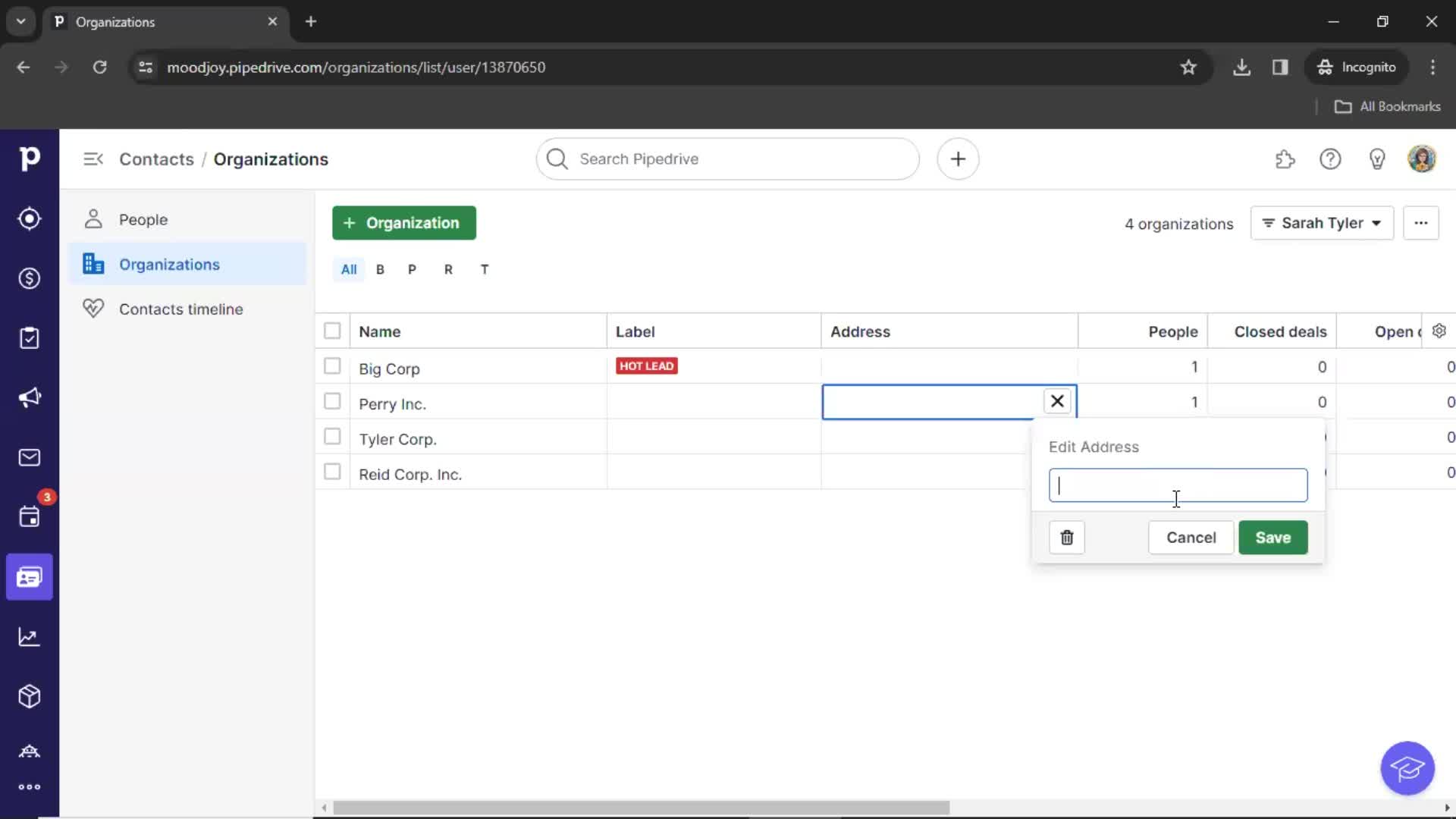 CRM screenshot