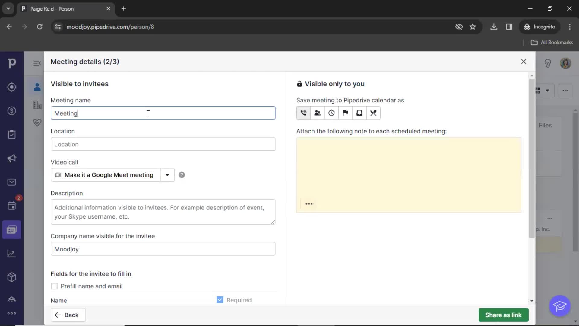 CRM screenshot