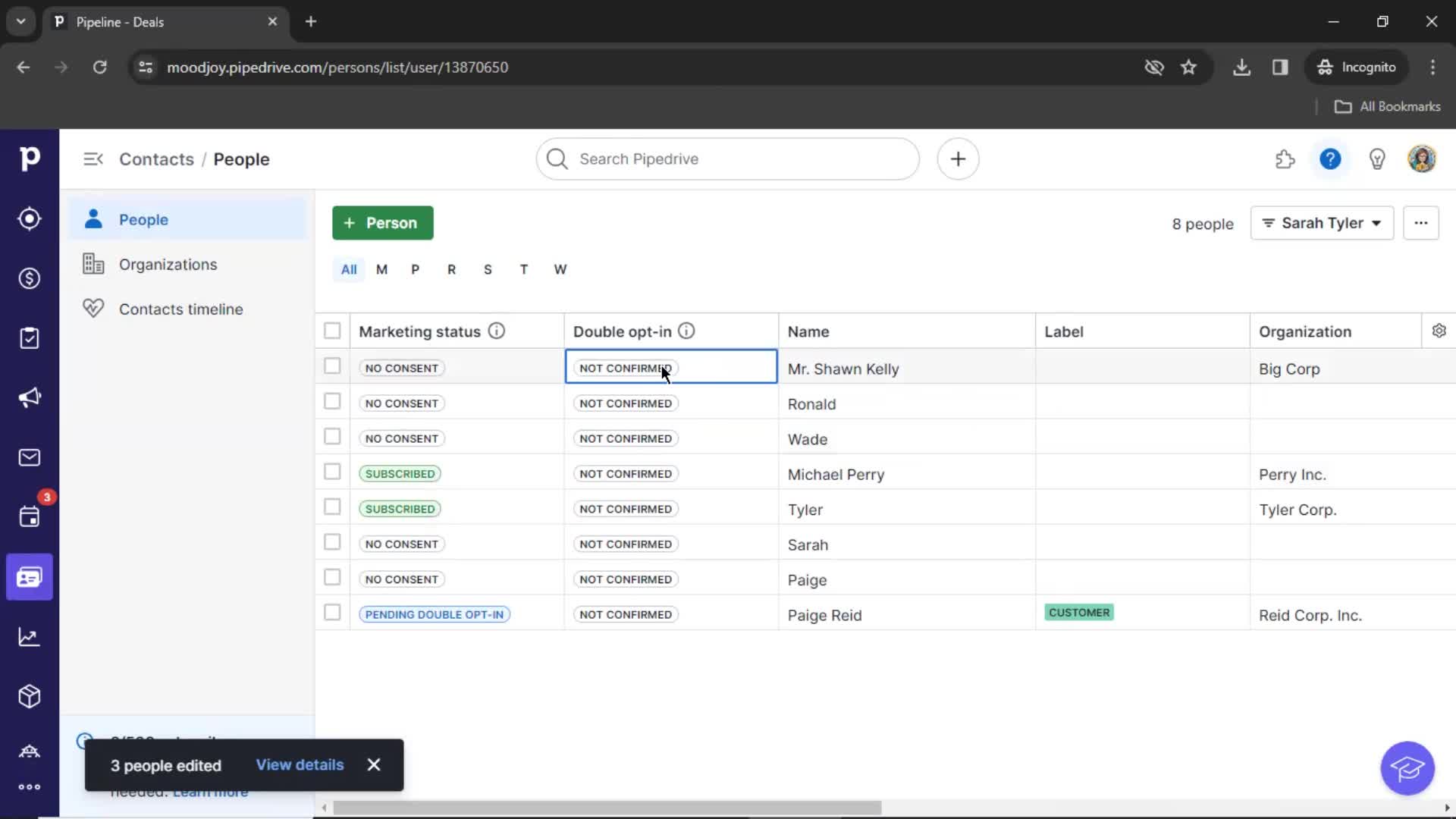 CRM screenshot