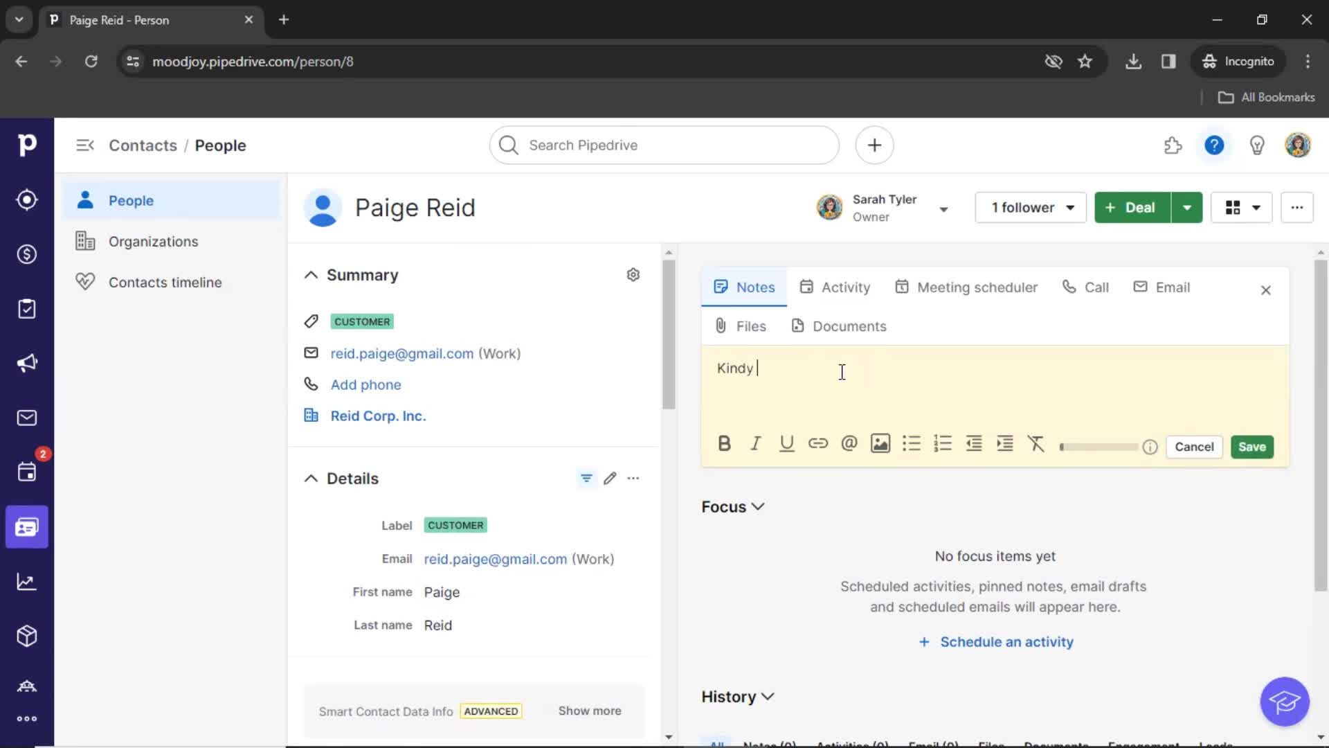 CRM screenshot