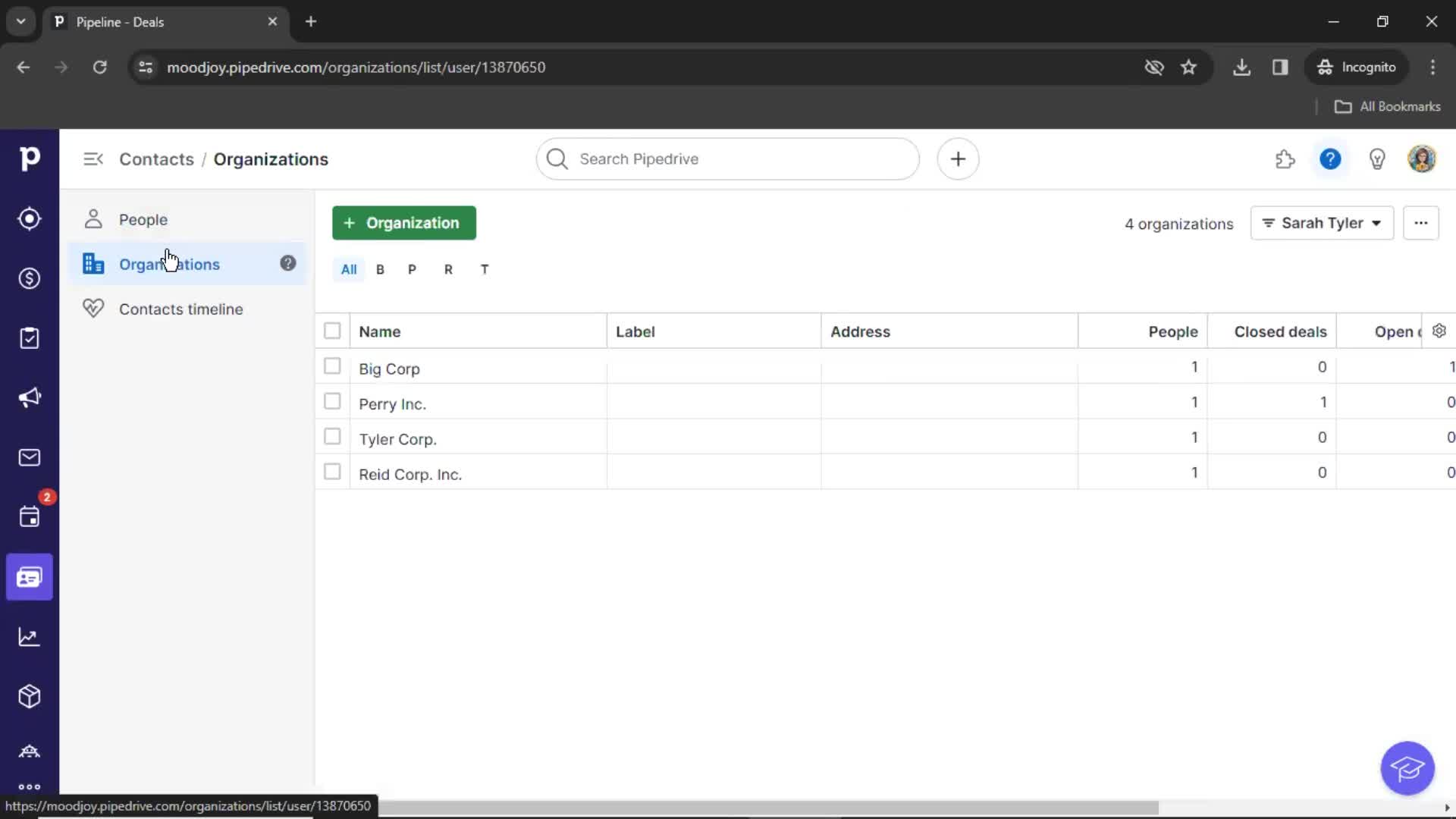 CRM screenshot