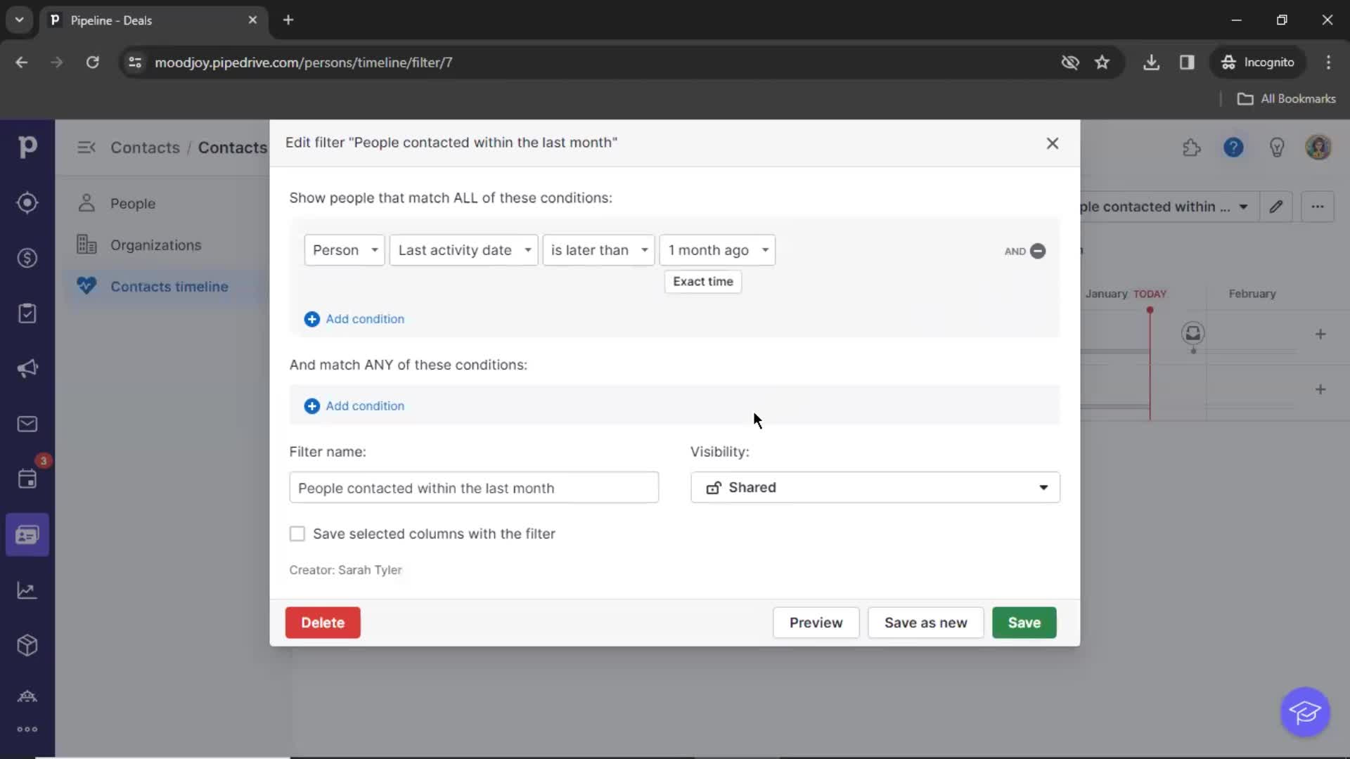 CRM screenshot