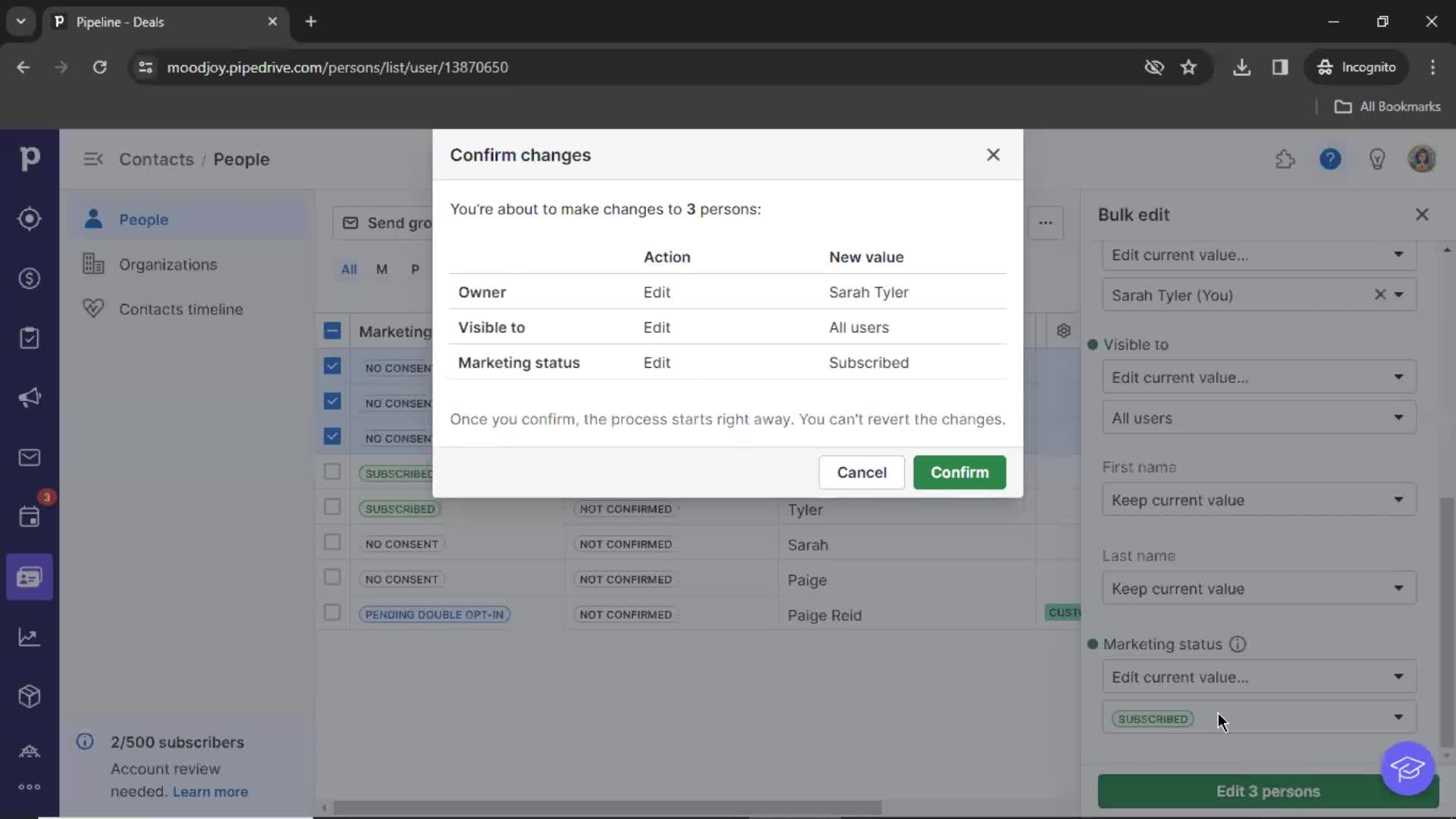 CRM screenshot