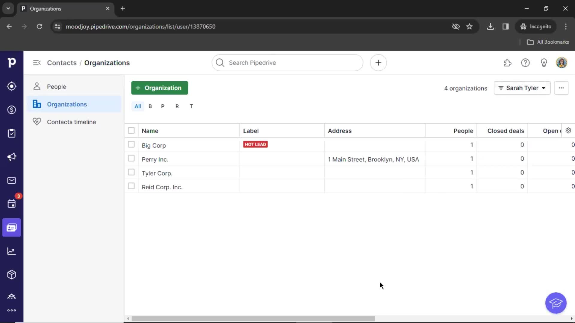 CRM screenshot