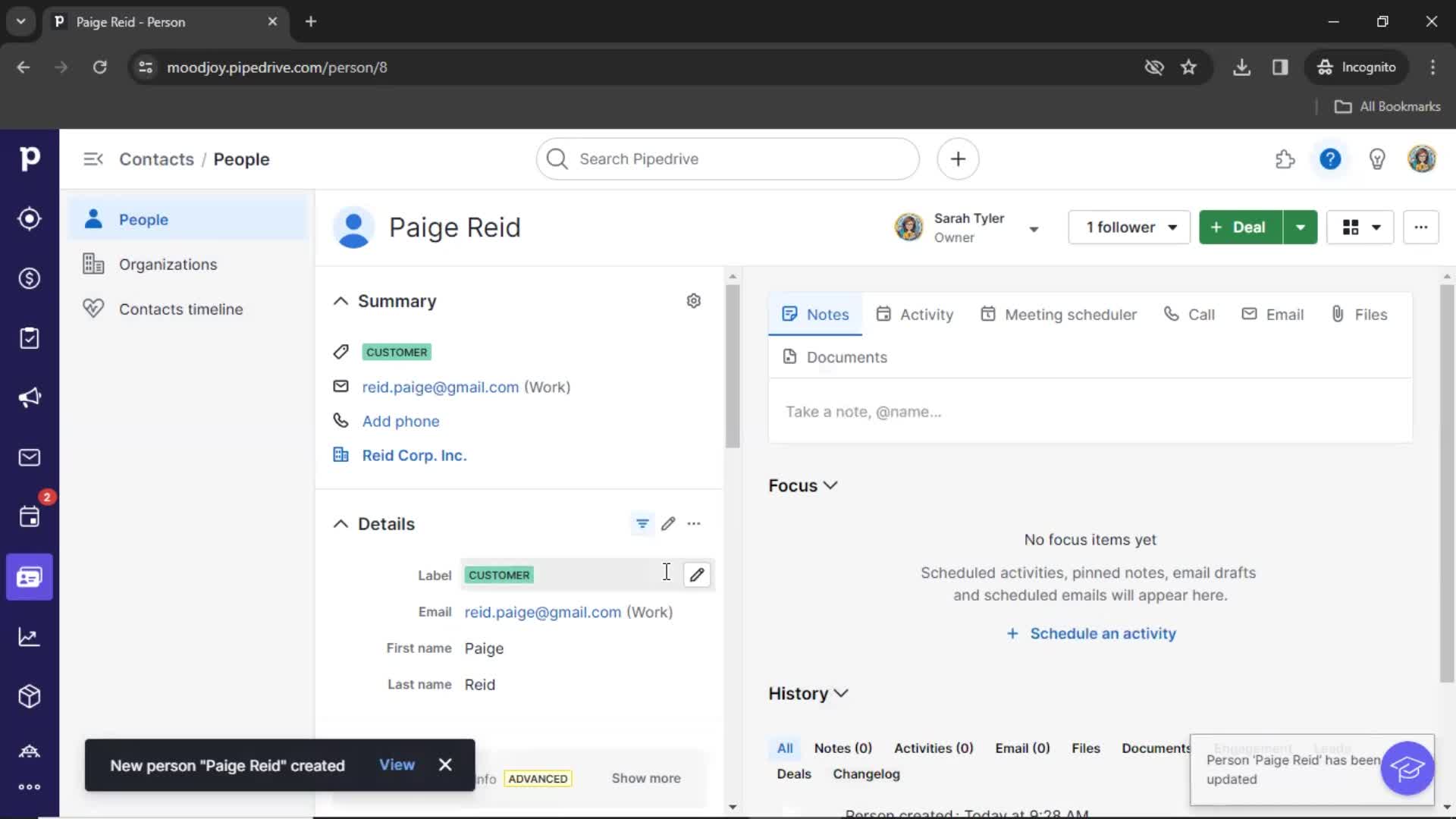 CRM screenshot