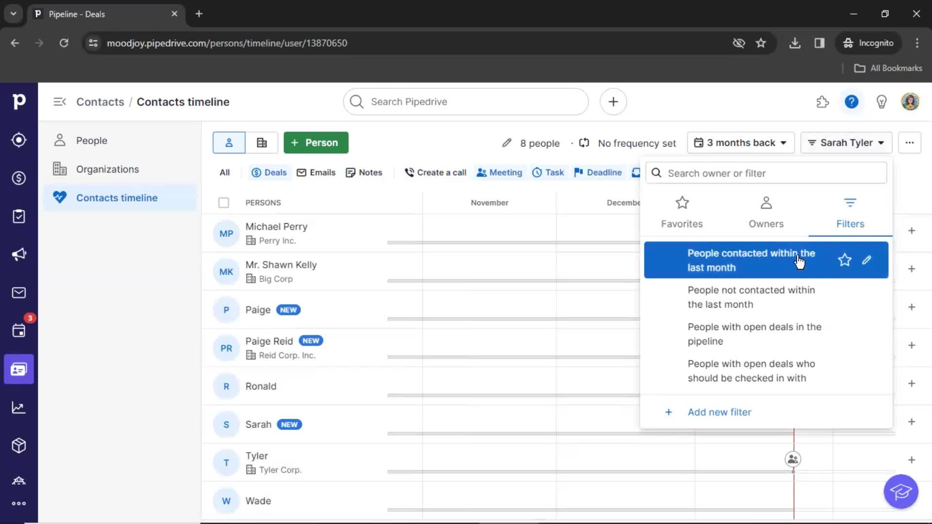 CRM screenshot