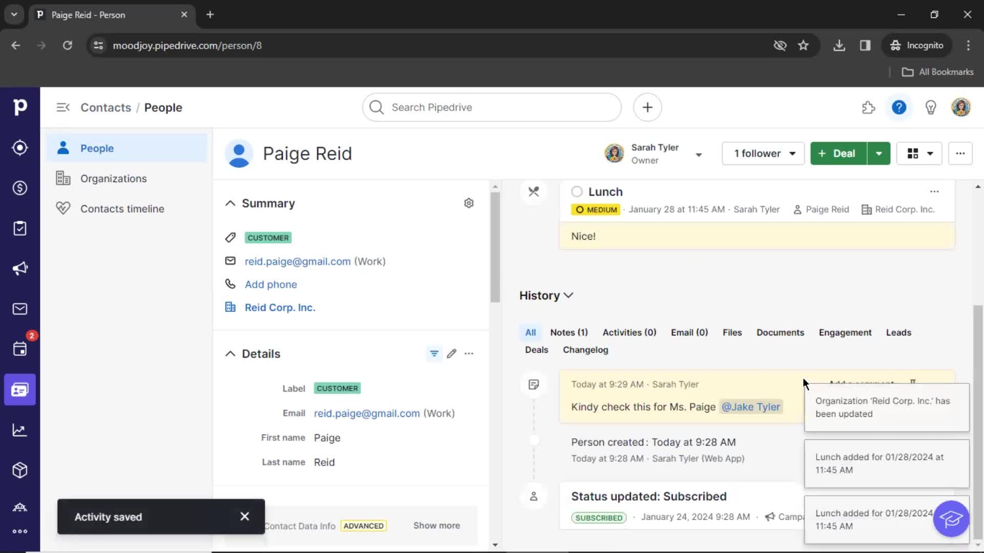 CRM screenshot