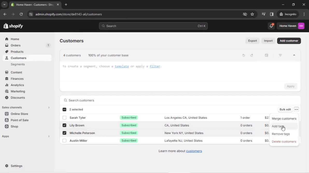 CRM screenshot