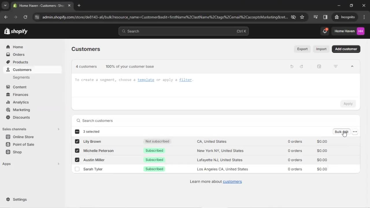 CRM screenshot