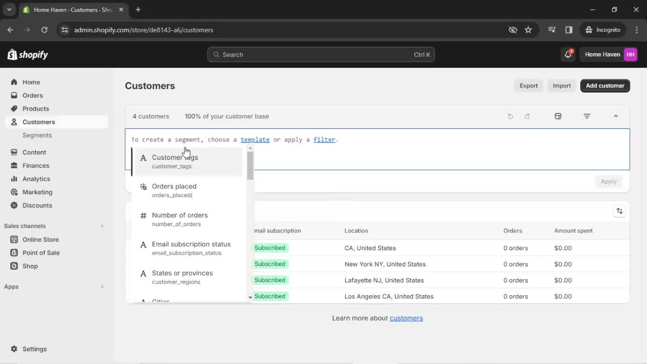 CRM screenshot