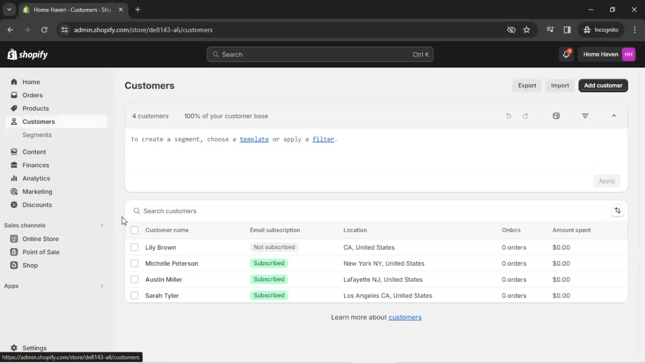 CRM screenshot