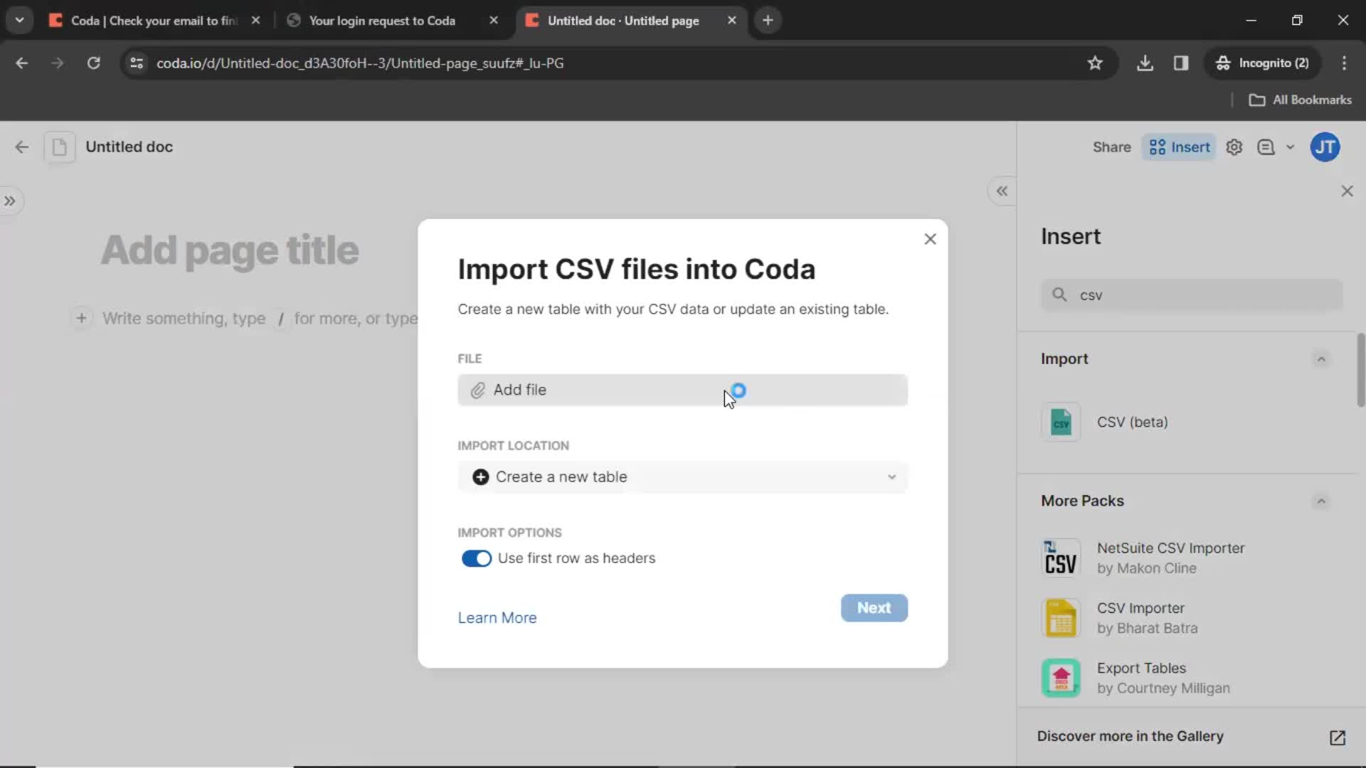 CSV import on Coda video thumbnail