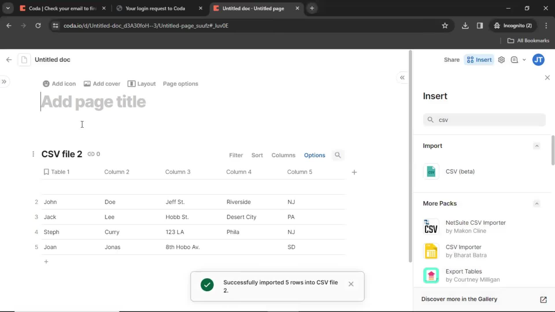 CSV import on Coda video thumbnail