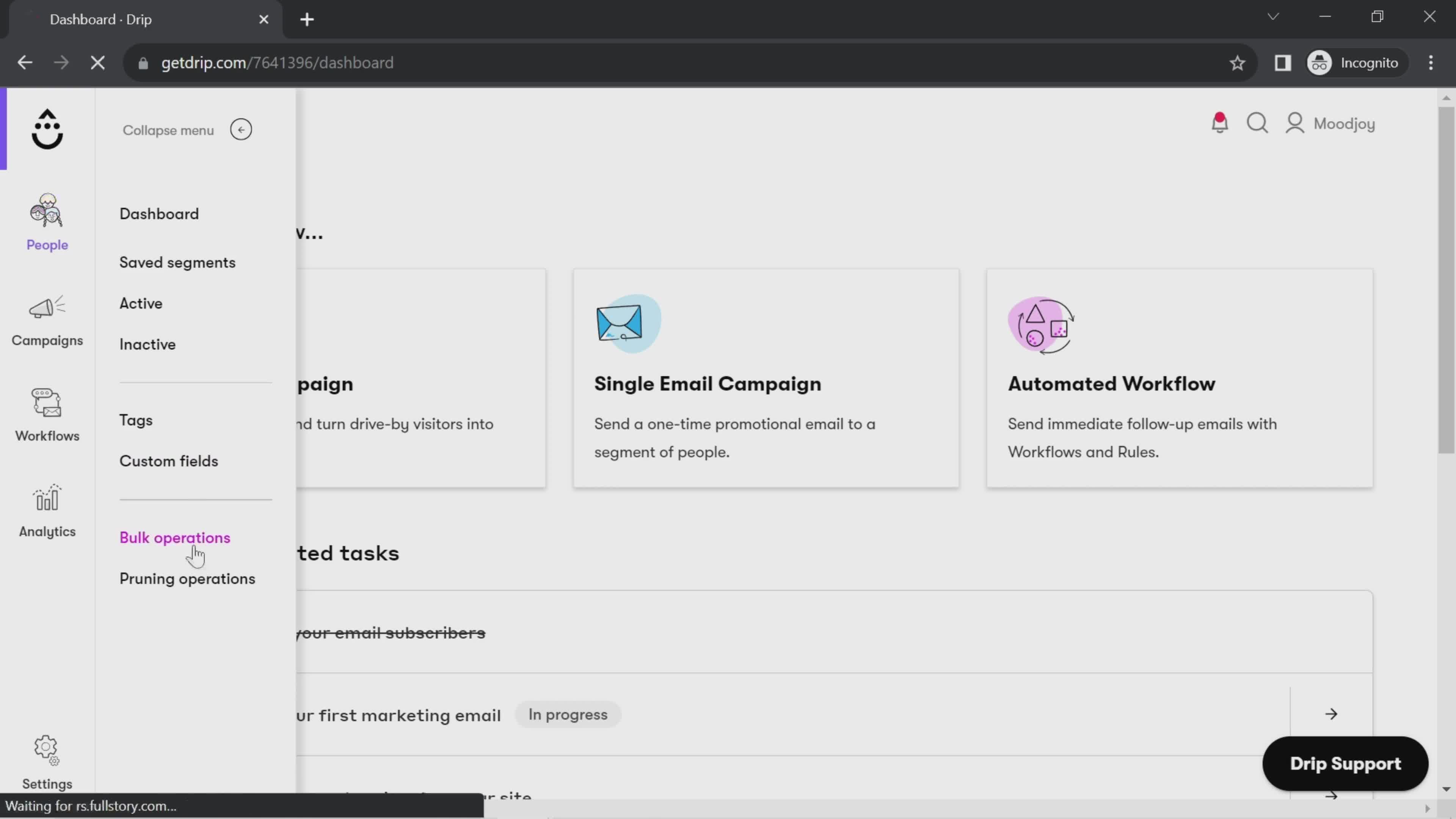 CSV import screenshot