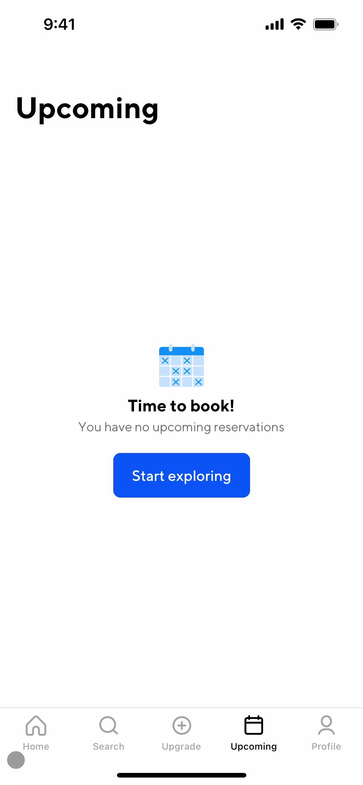 Cancelling a booking screenshot