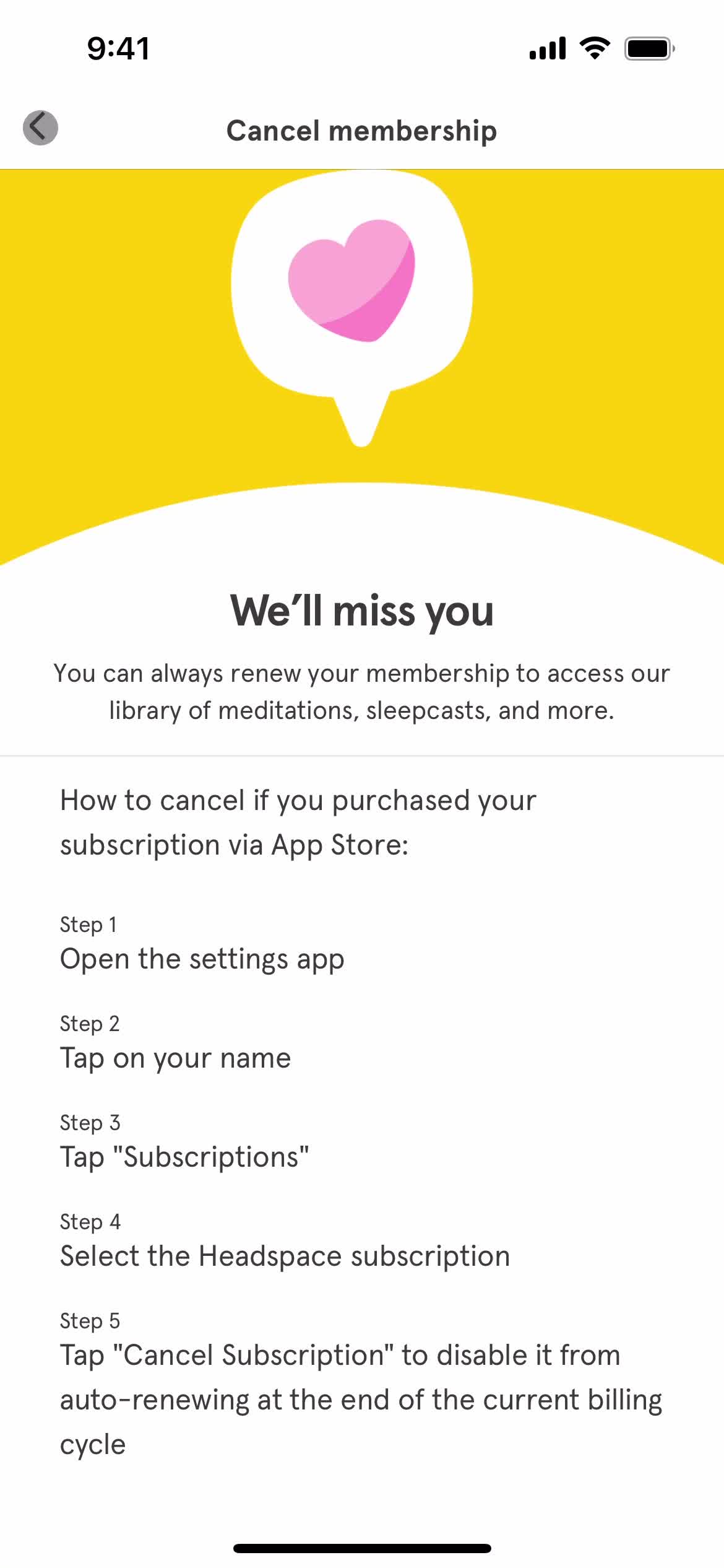 Cancelling your subscription on Headspace video thumbnail