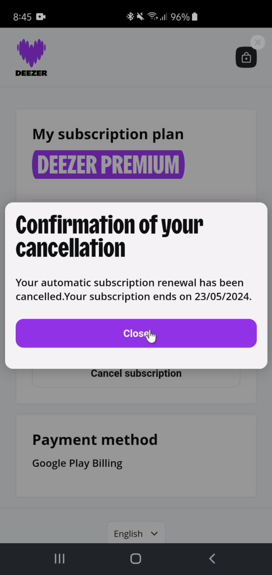 Cancelling your subscription on Deezer video thumbnail