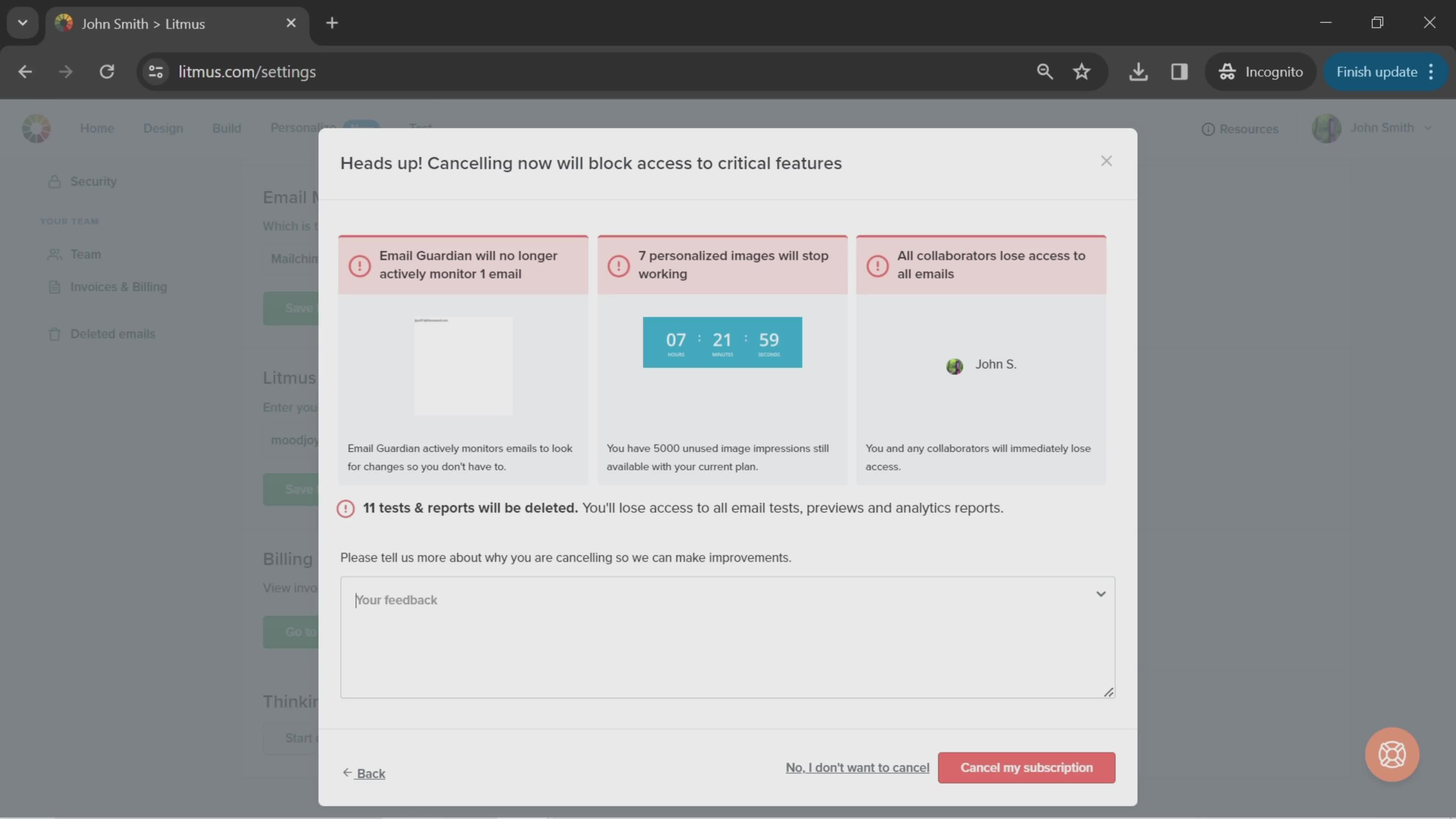 Cancelling your subscription on Litmus video thumbnail
