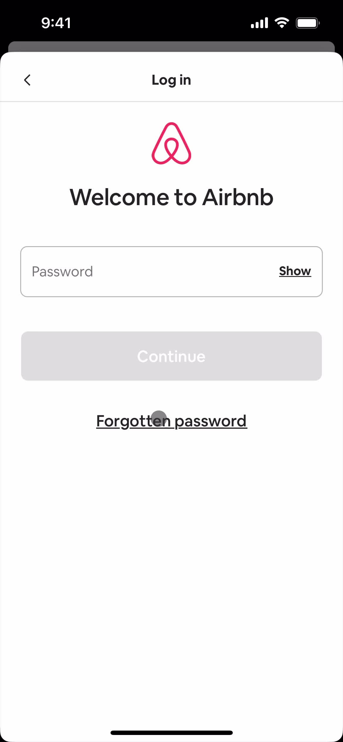 Changing password screenshot