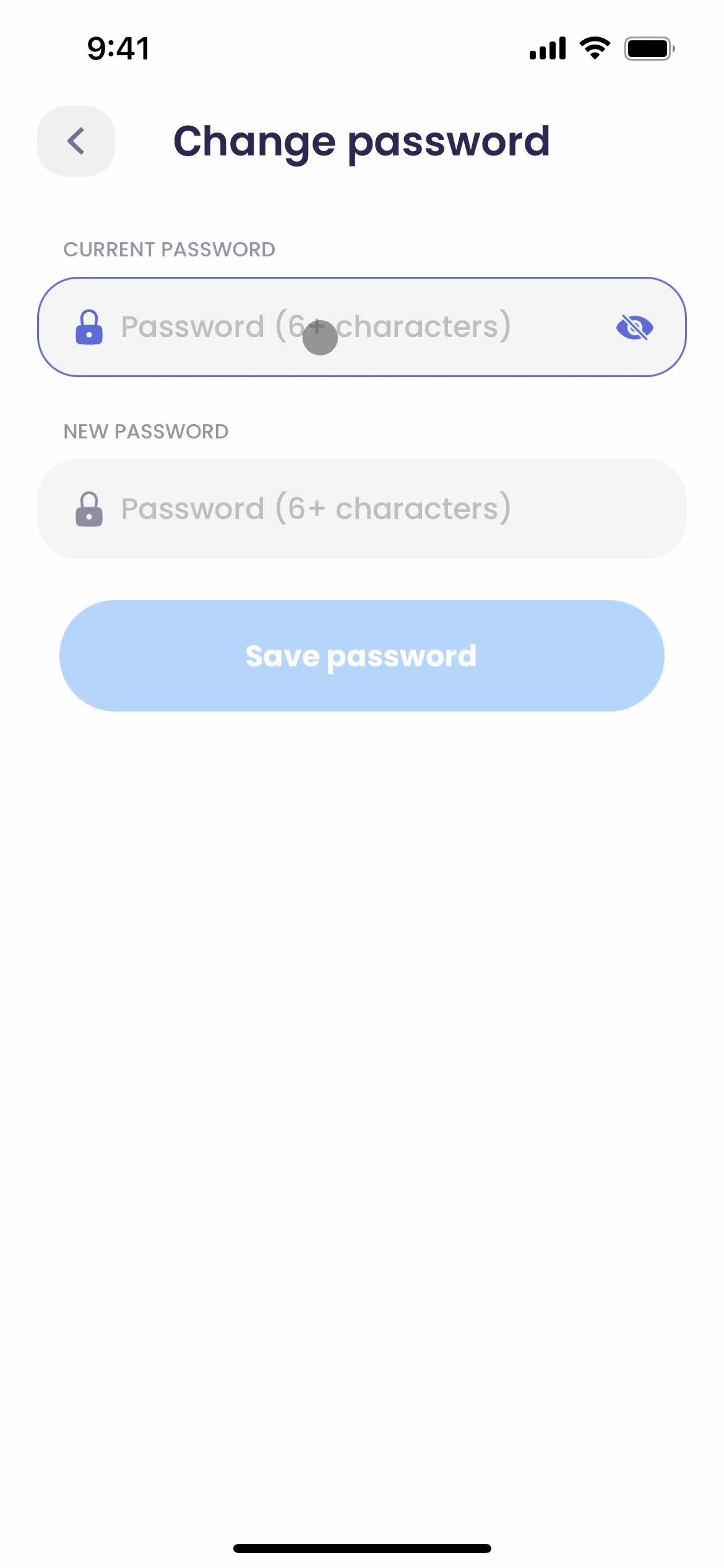 Password reset screenshot