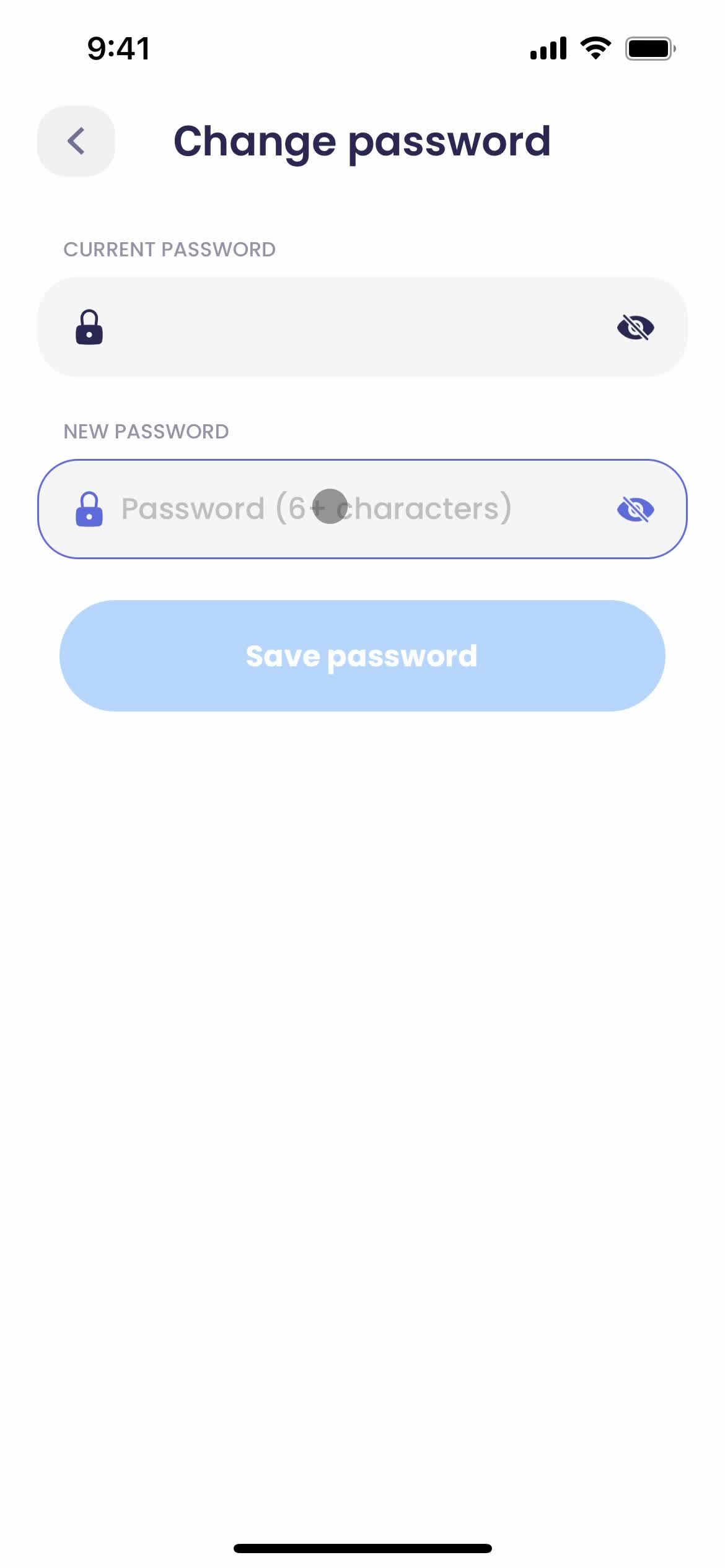 Password reset screenshot