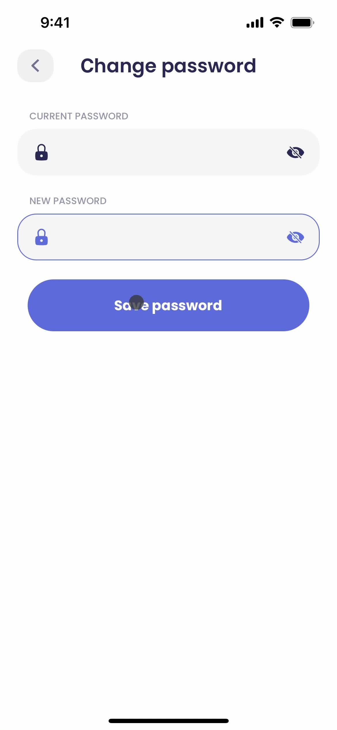 Password reset screenshot