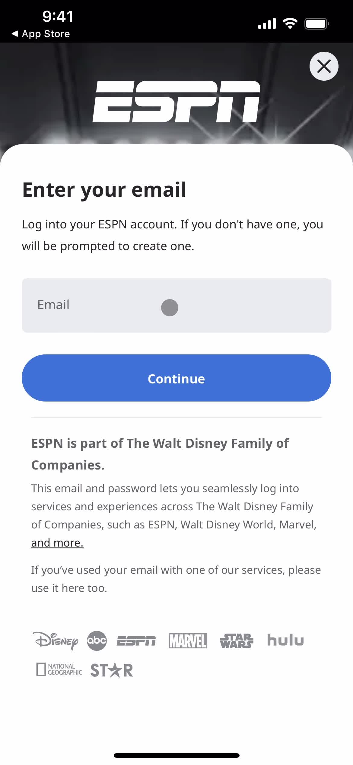 Resetting password on ESPN video thumbnail