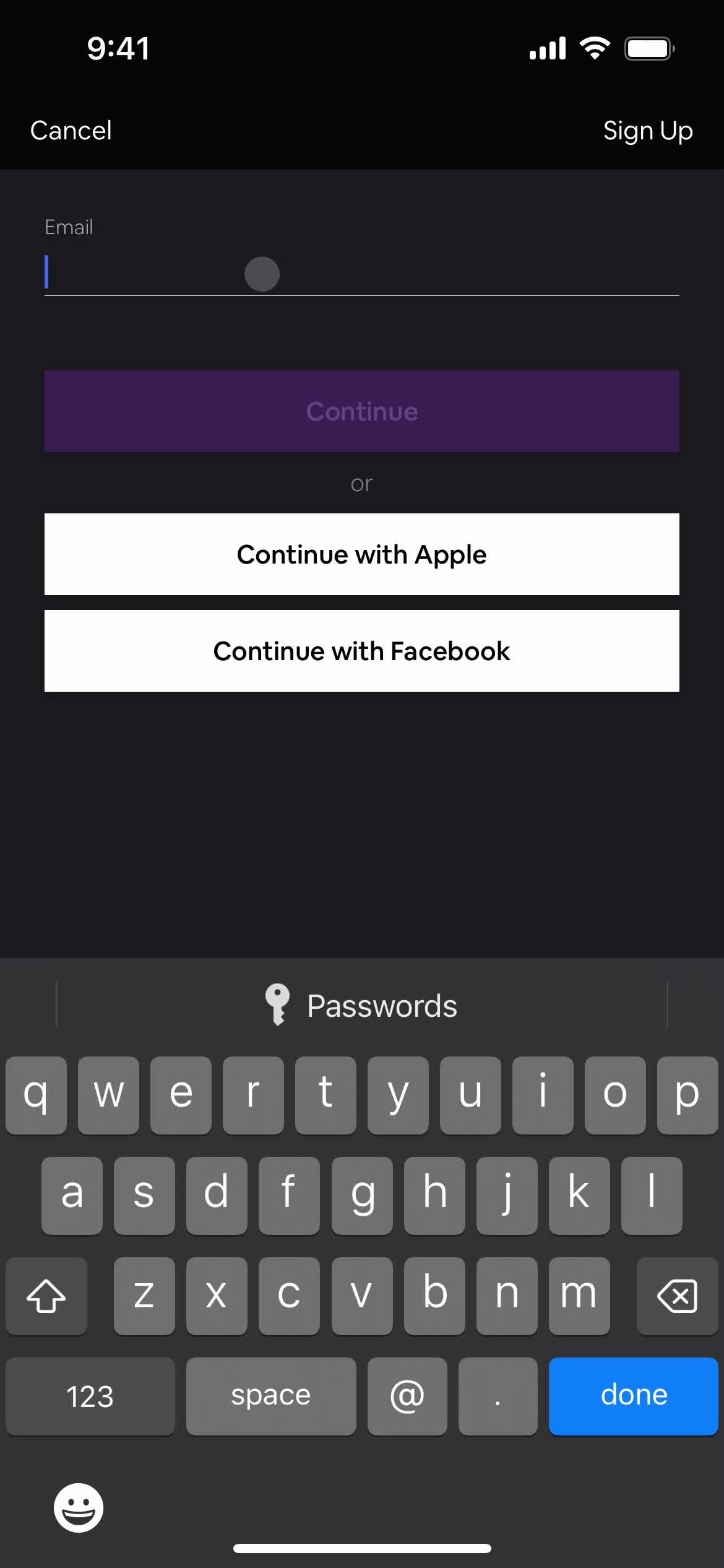 Resetting password screenshot