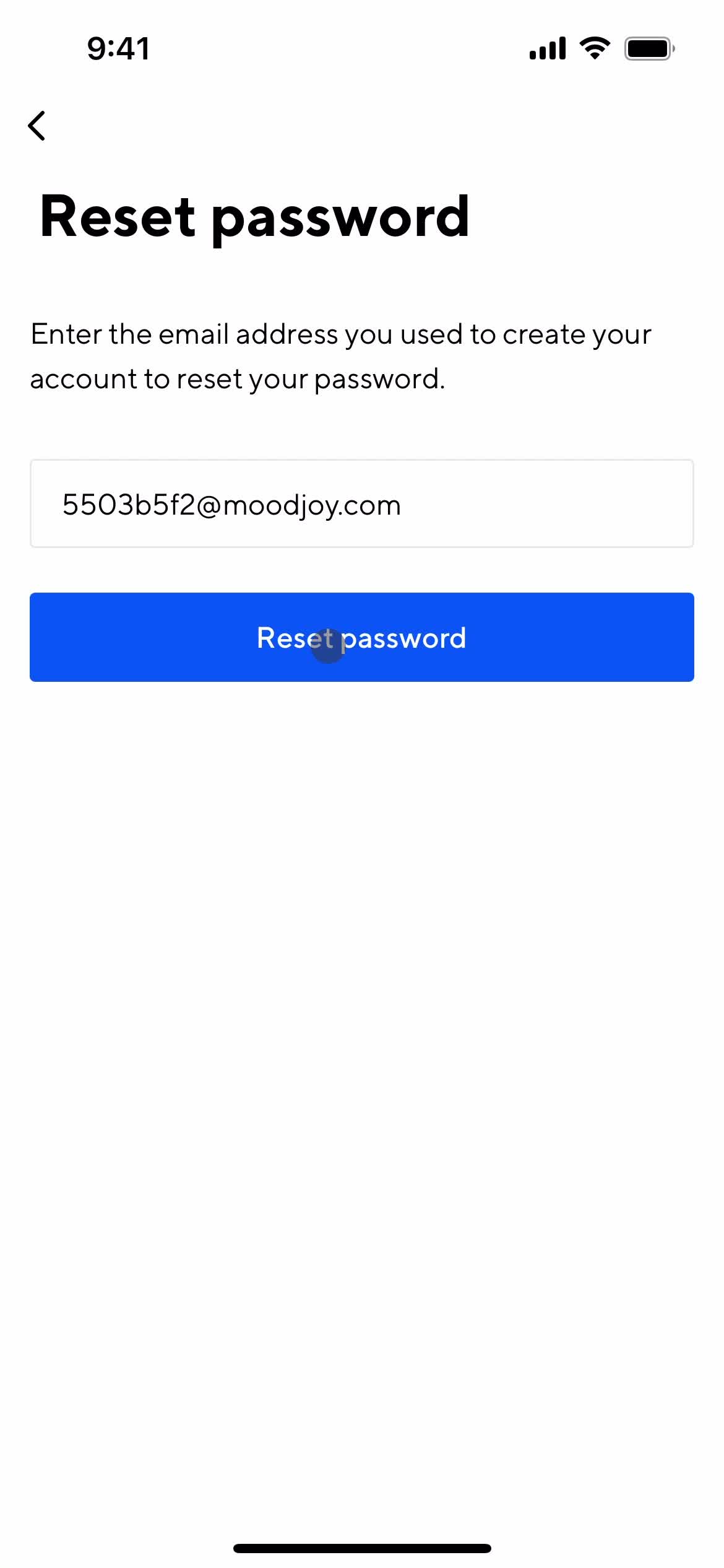 Changing password screenshot