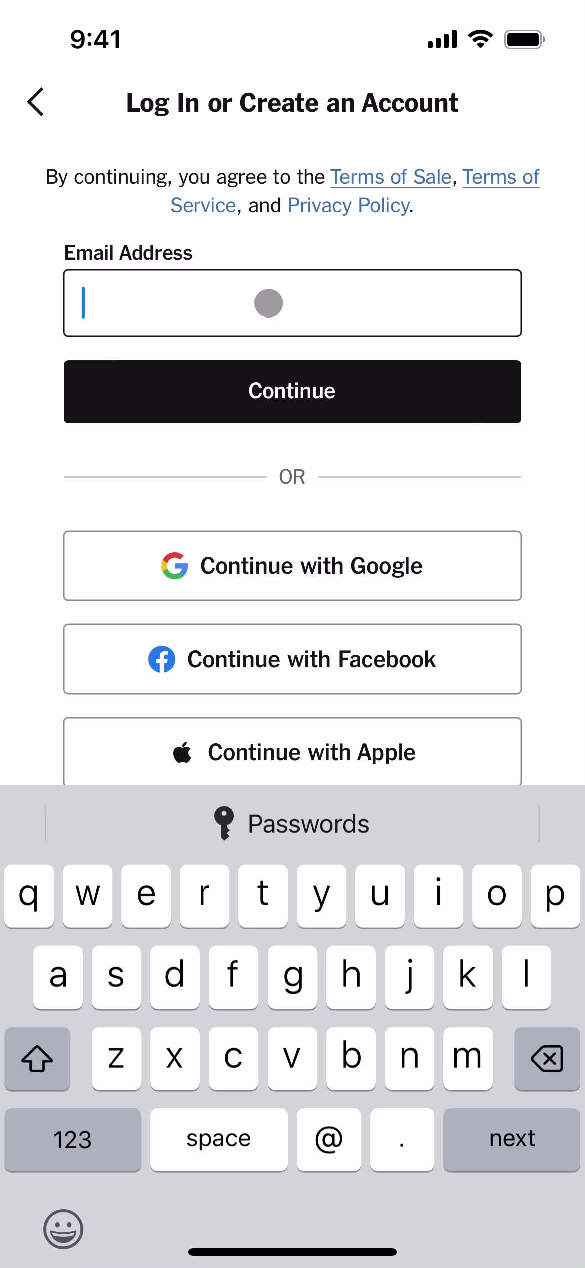 Changing password screenshot