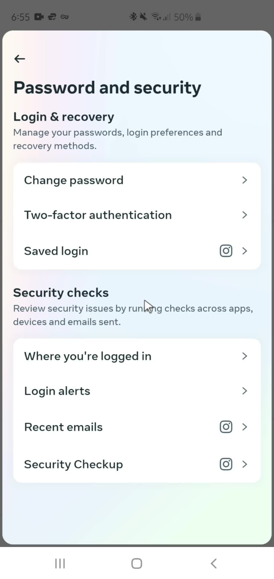 Changing password screenshot