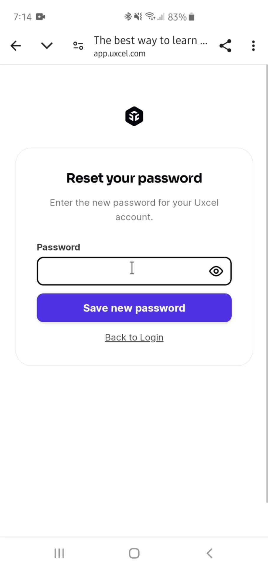 Changing password screenshot