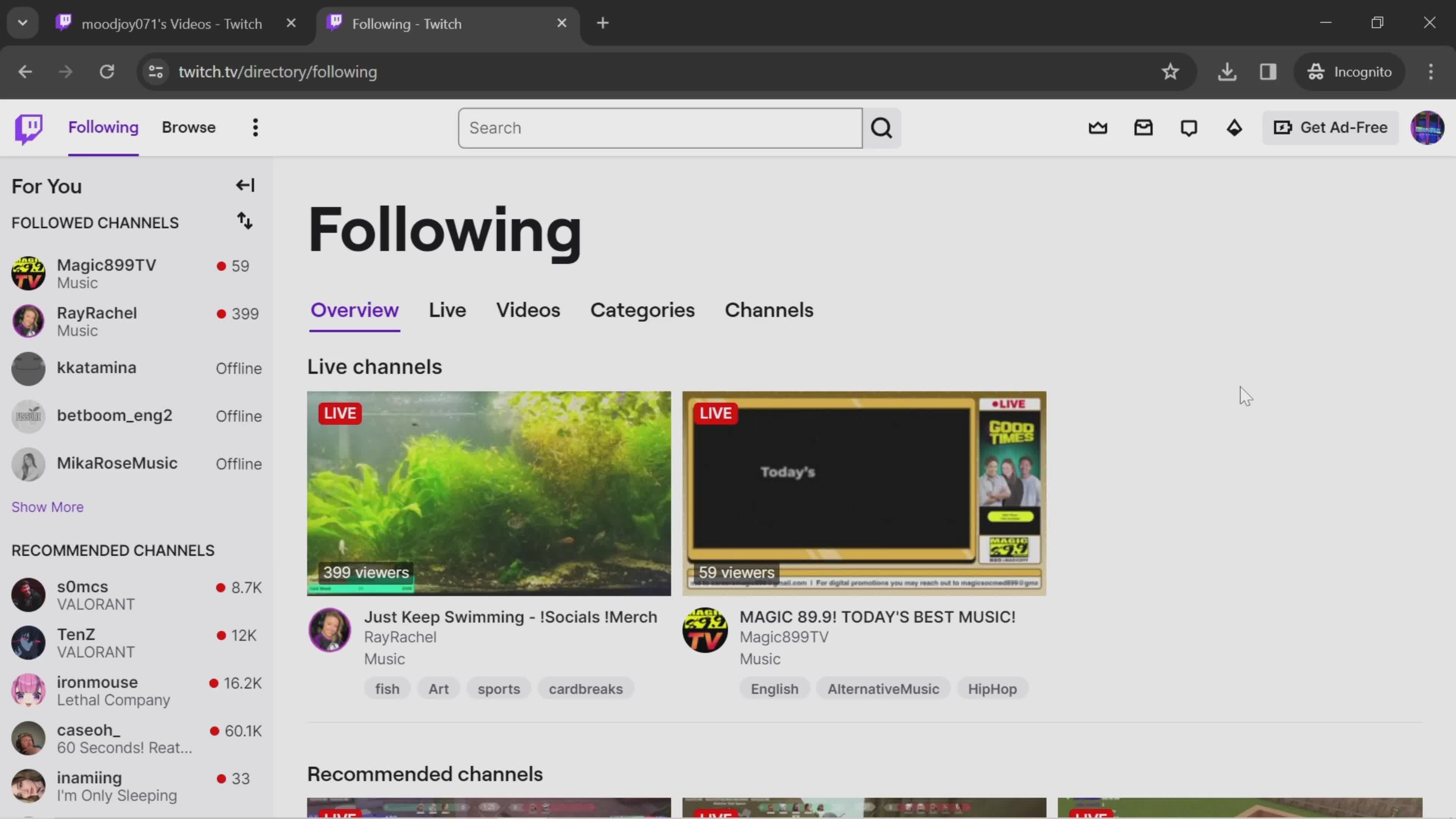 Channel screenshot