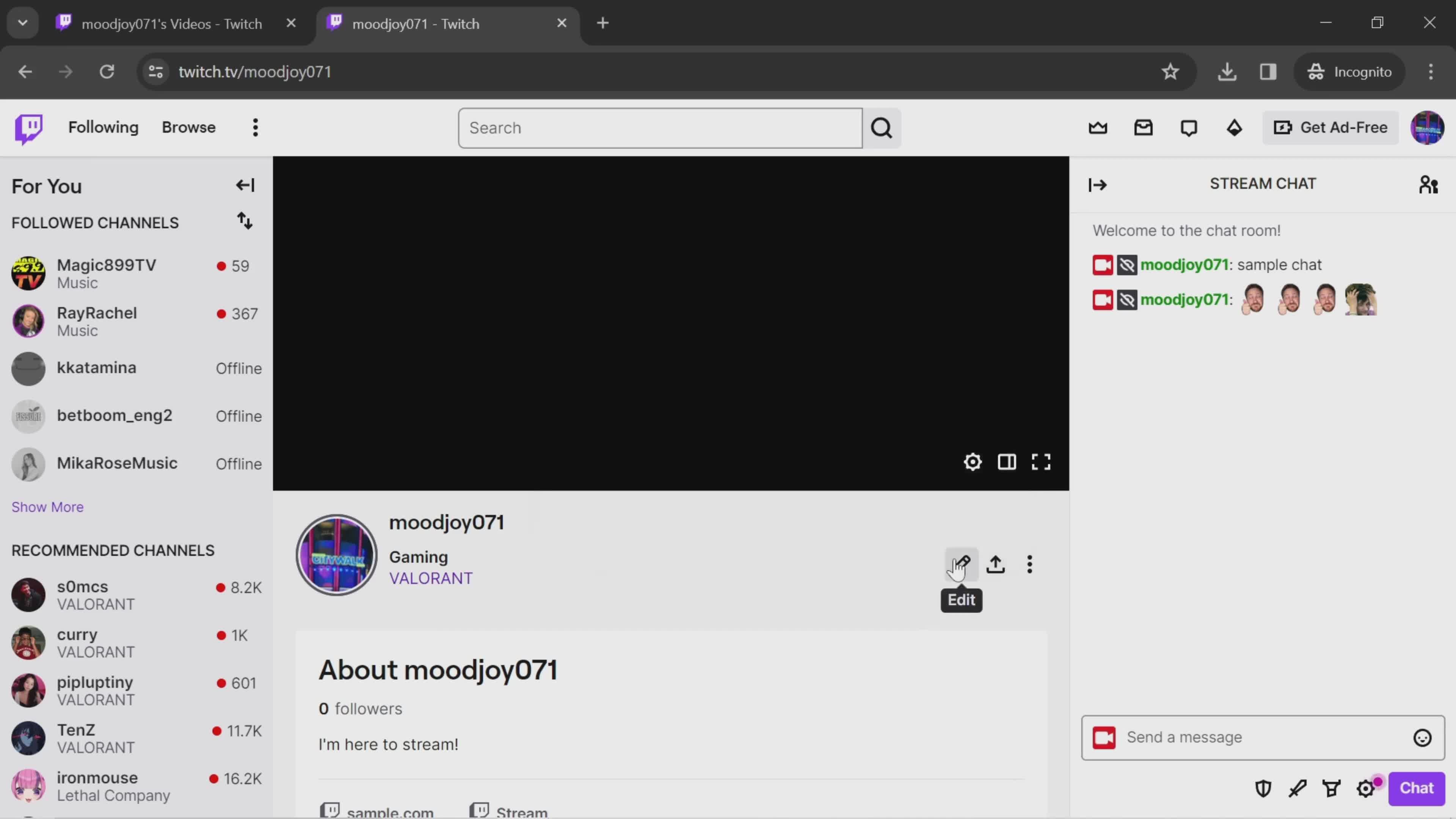 Channel screenshot