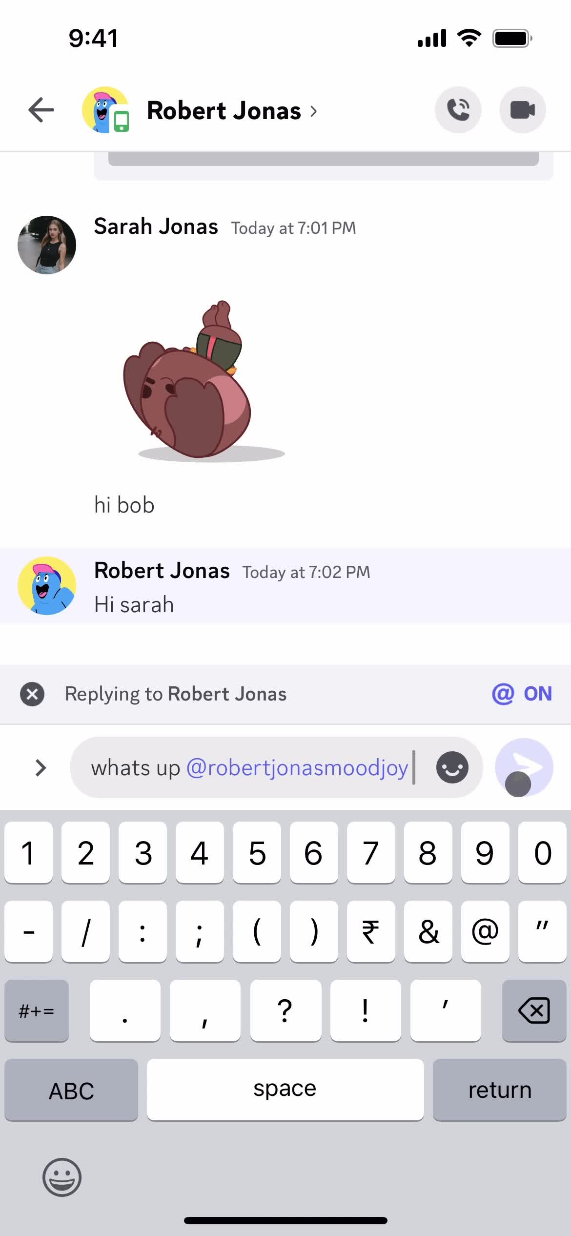 Chatting screenshot